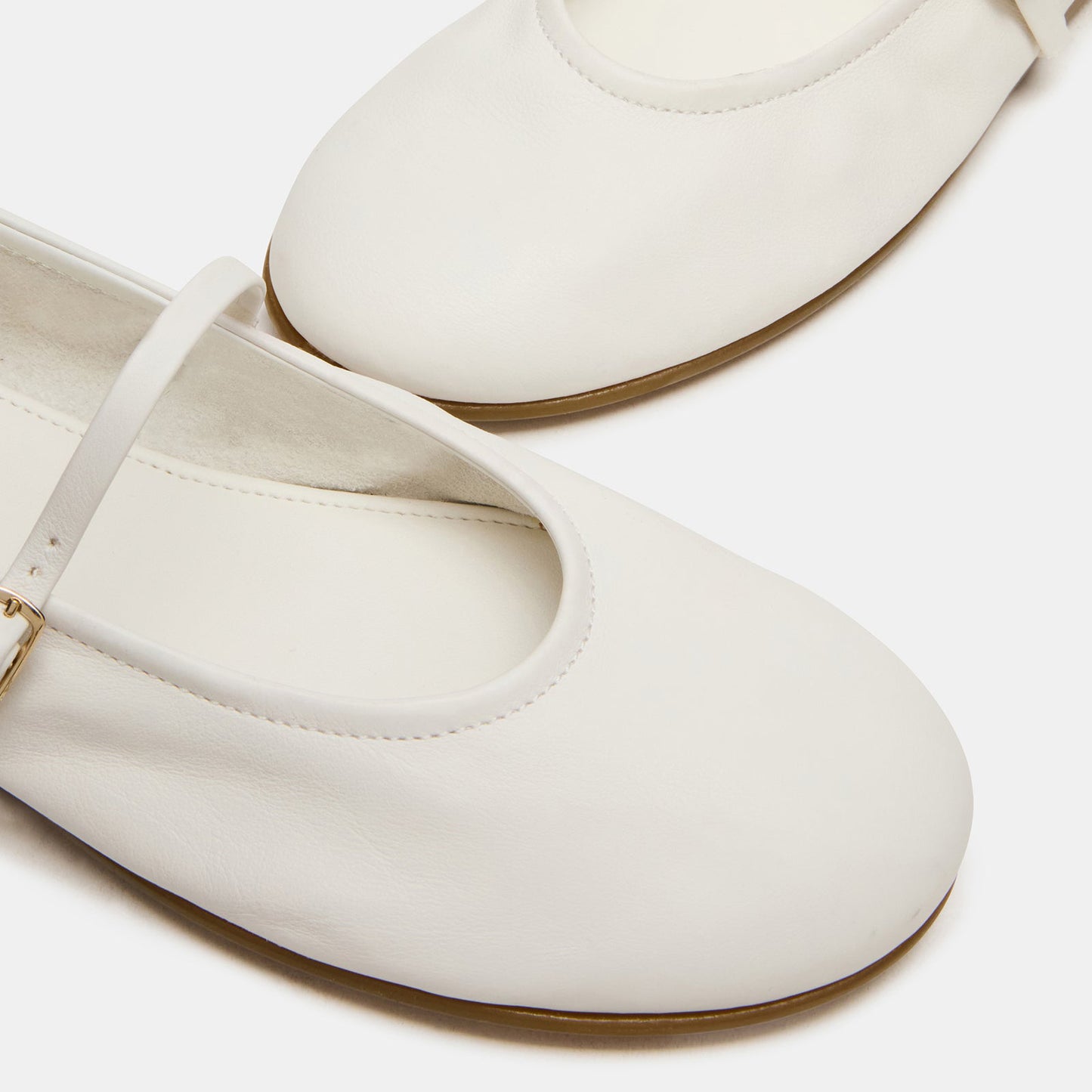 Bone Round-Toe Buckle Mary Jane Classic Ballet Flats