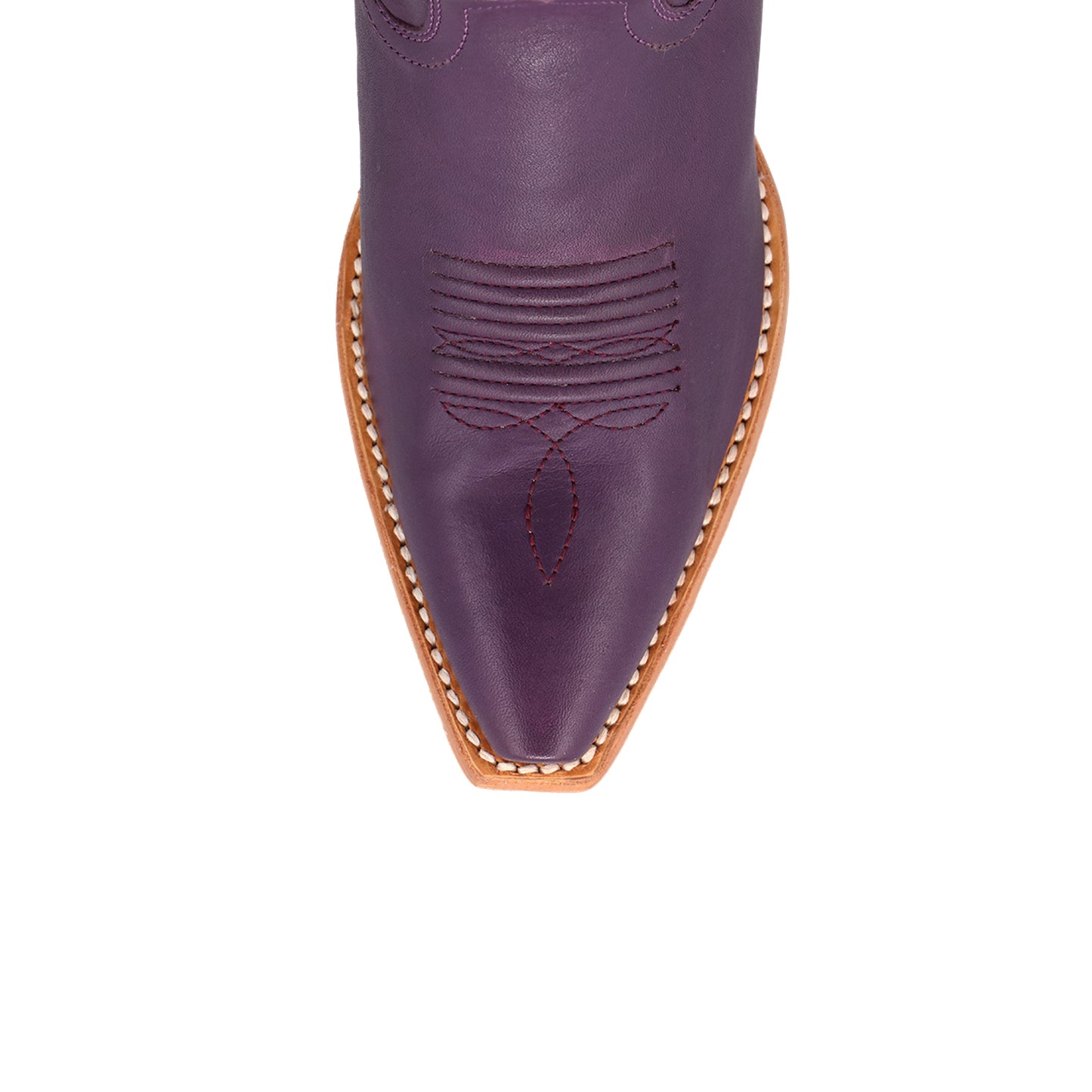 Purple Snip-Toe Gold Embroidery Half-Zip Knee High Cowgirl Boots