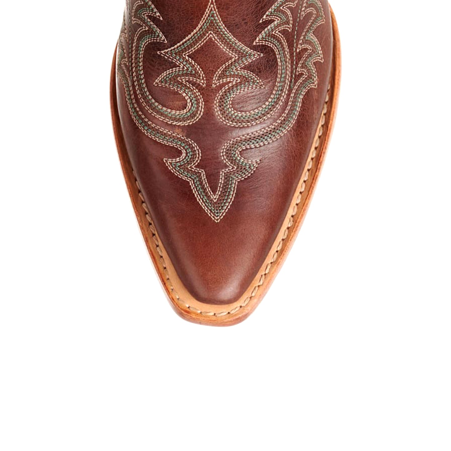 Mahogany Snip-Toe Chic Embroidery Half-Zip Knee High Cowgirl Boots