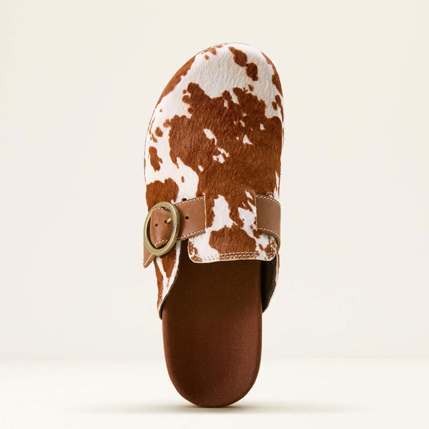 Cow Pattern Pony Hair And Cow Suede Square-Toe Backless Chic Mules Flats