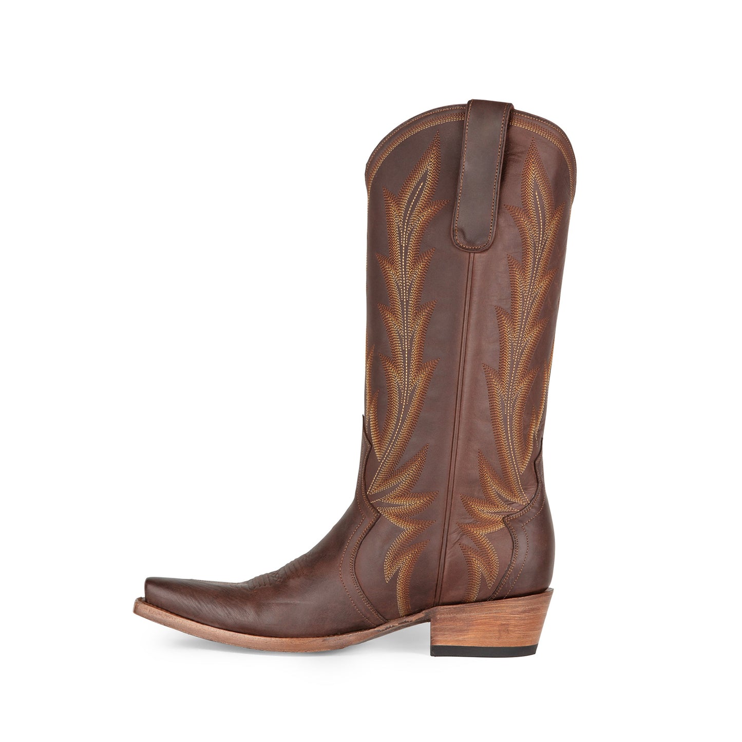 Mahogany Snip-Toe Western Embroidery Classic Mid Calf Cowgirl Boots
