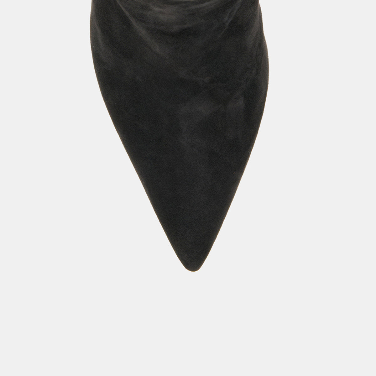 Black Faux Suede Pointed-Toe Classic Full-Zip Ankle Stiletto Boots