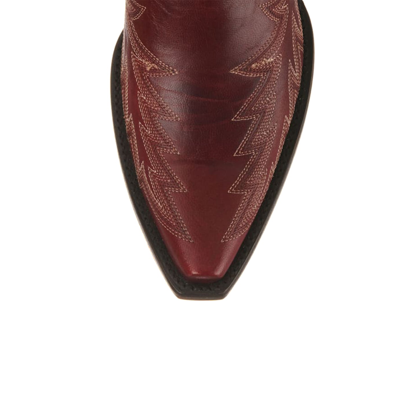 Dark Red Snip-Toe Delicate Embroidery Mid Calf Chic Cowgirl Boots