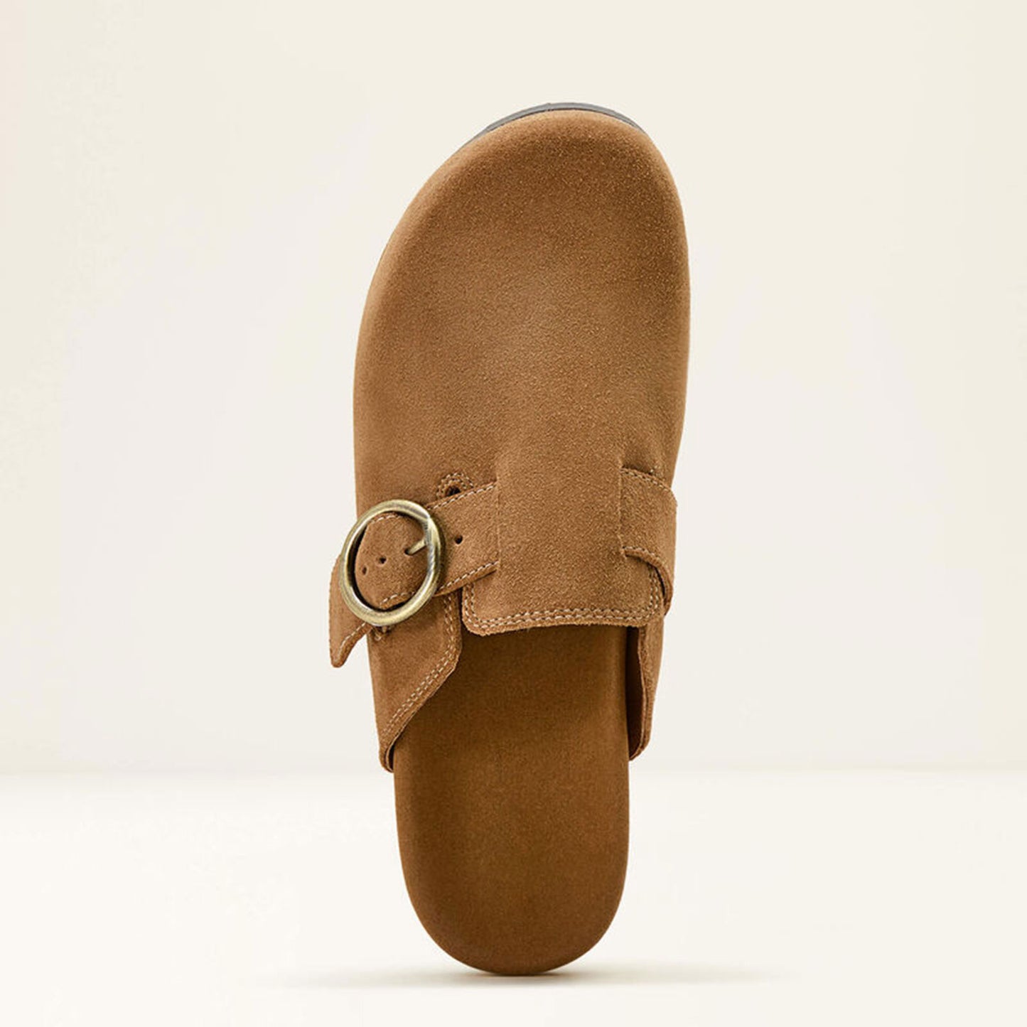 Caramel Cow Suede Square-Toe Backless Chic Mules Flats