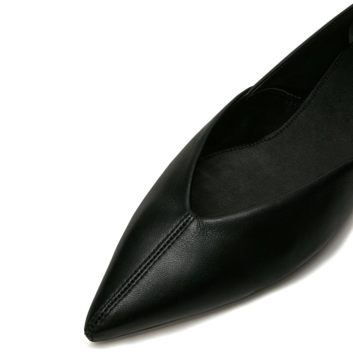 Black Pointed-Toe Slip-On Stylish Flats