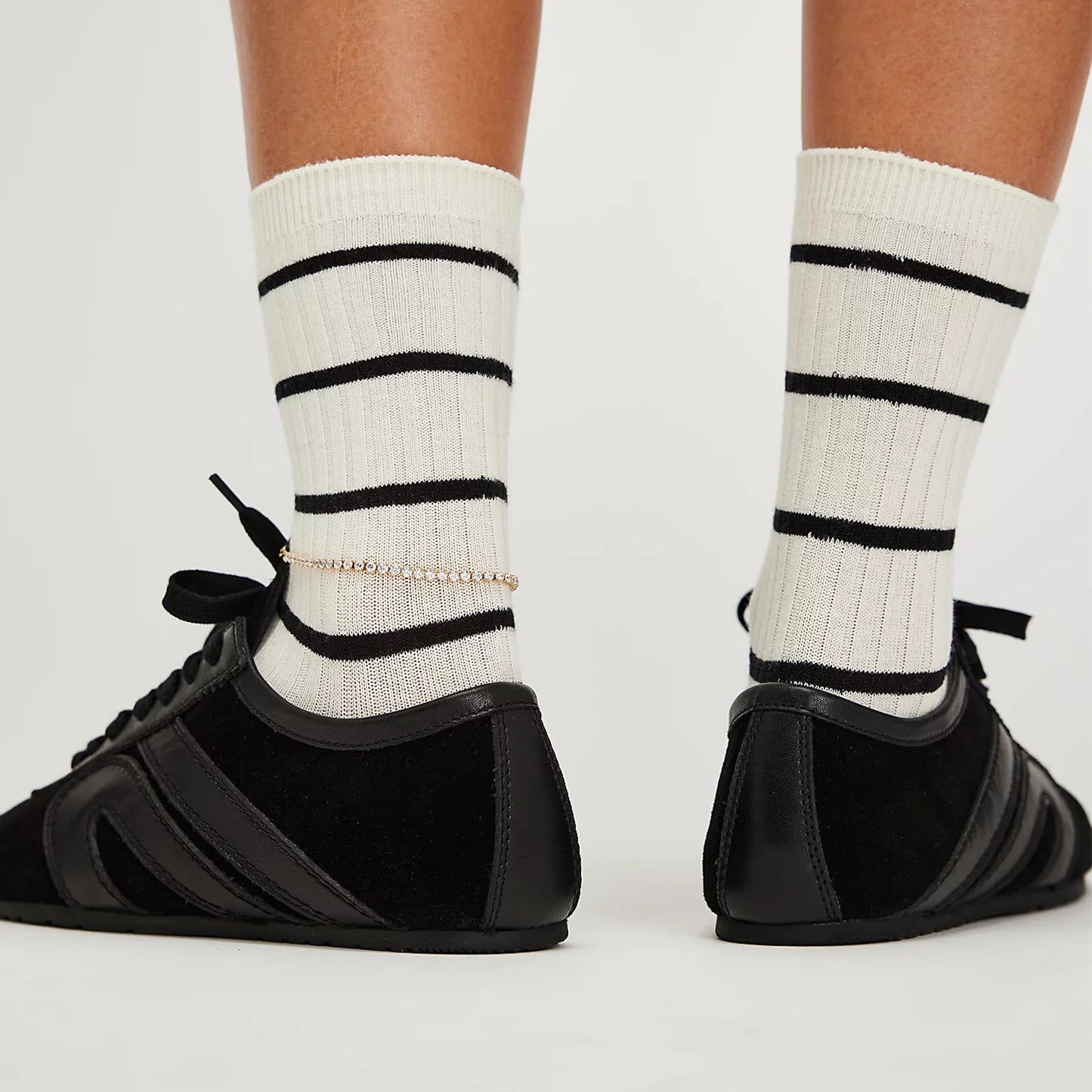 Black Faux Suede Square-Toe Lace-Up Sneakers Flats
