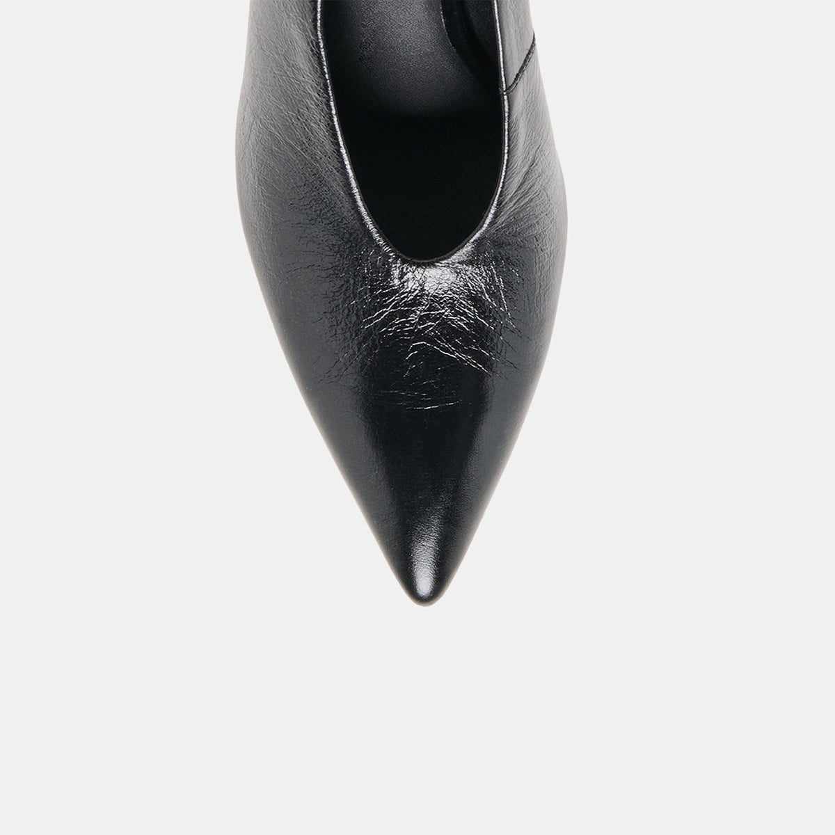 Black Vegan Leather Pointed-Toe Slip-On Classic High Heels Pumps