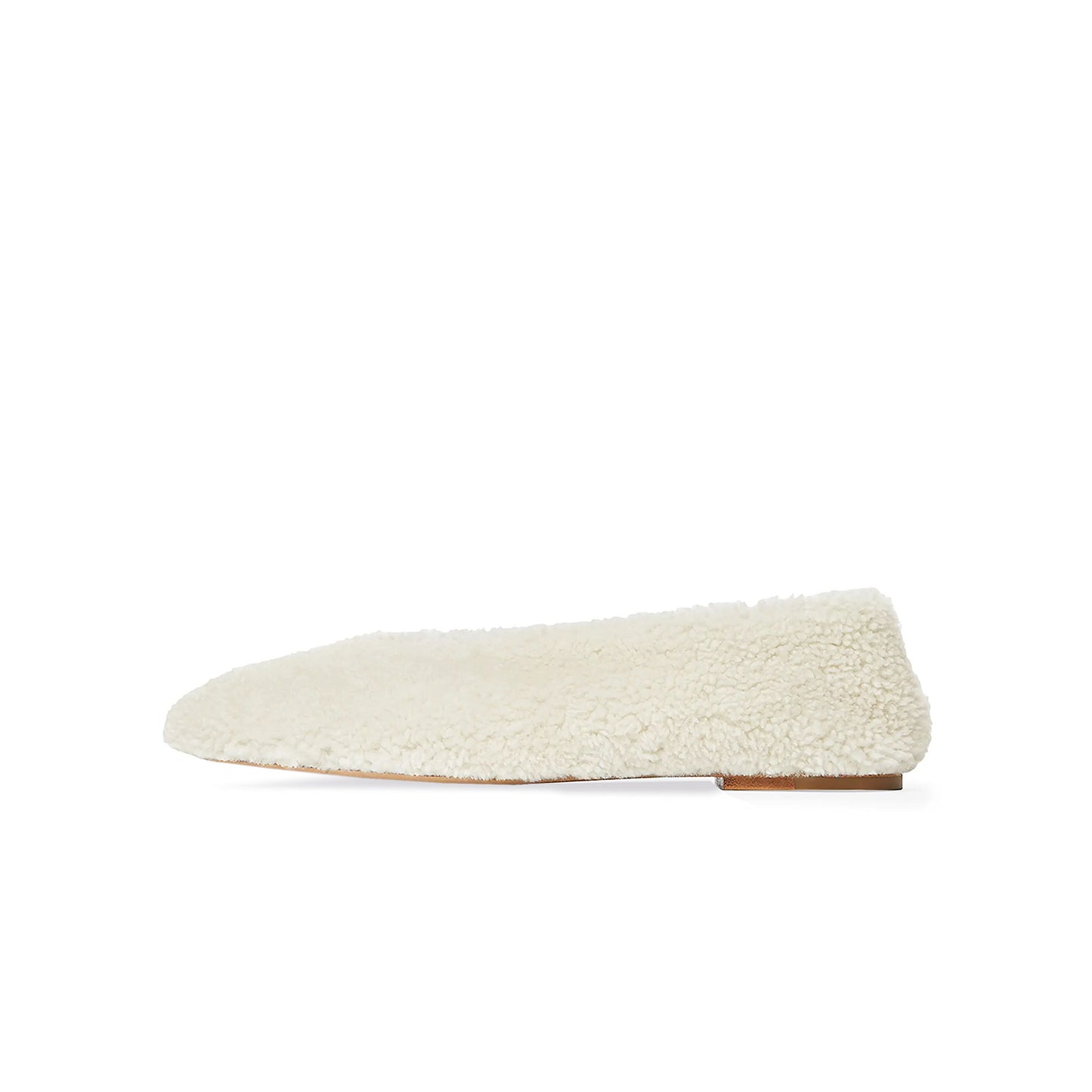 Ivory Plush Round-Toe Classic Ballet Flats
