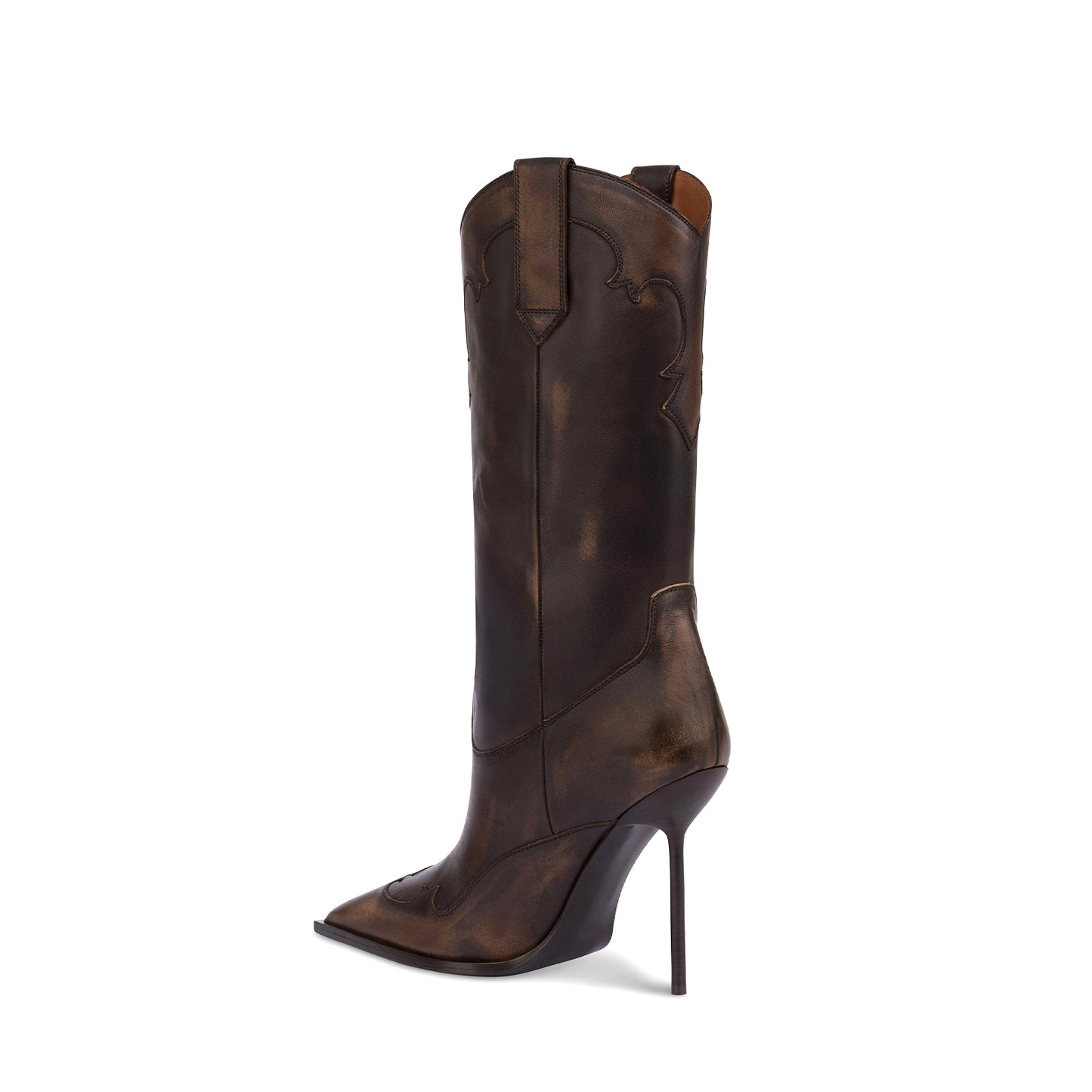 Ebony Pointed-Toe Simple Mid Calf Chic Stiletto Boots