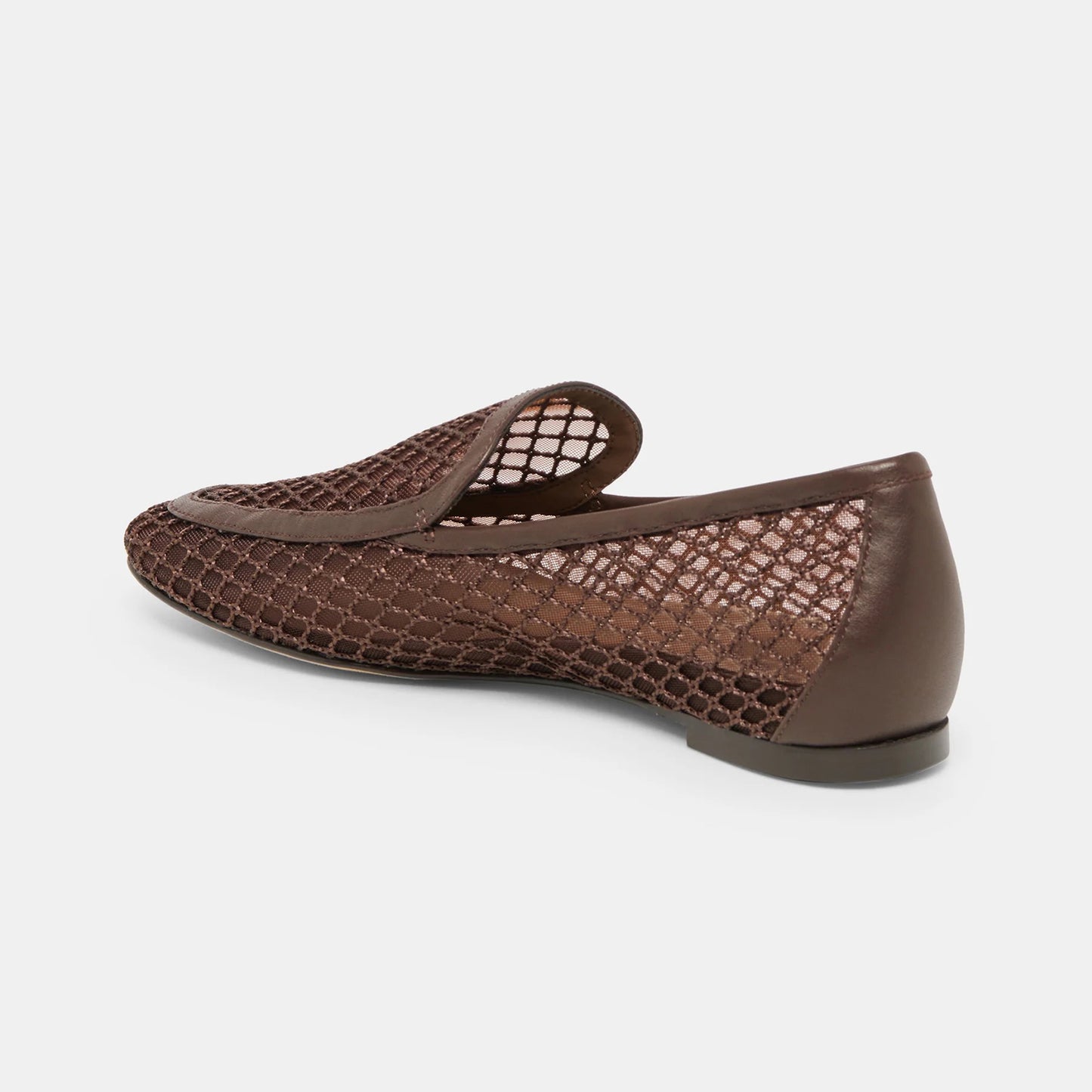 Chocolate Mesh Square-Toe Simple Classic Slip-On Ballet Flats