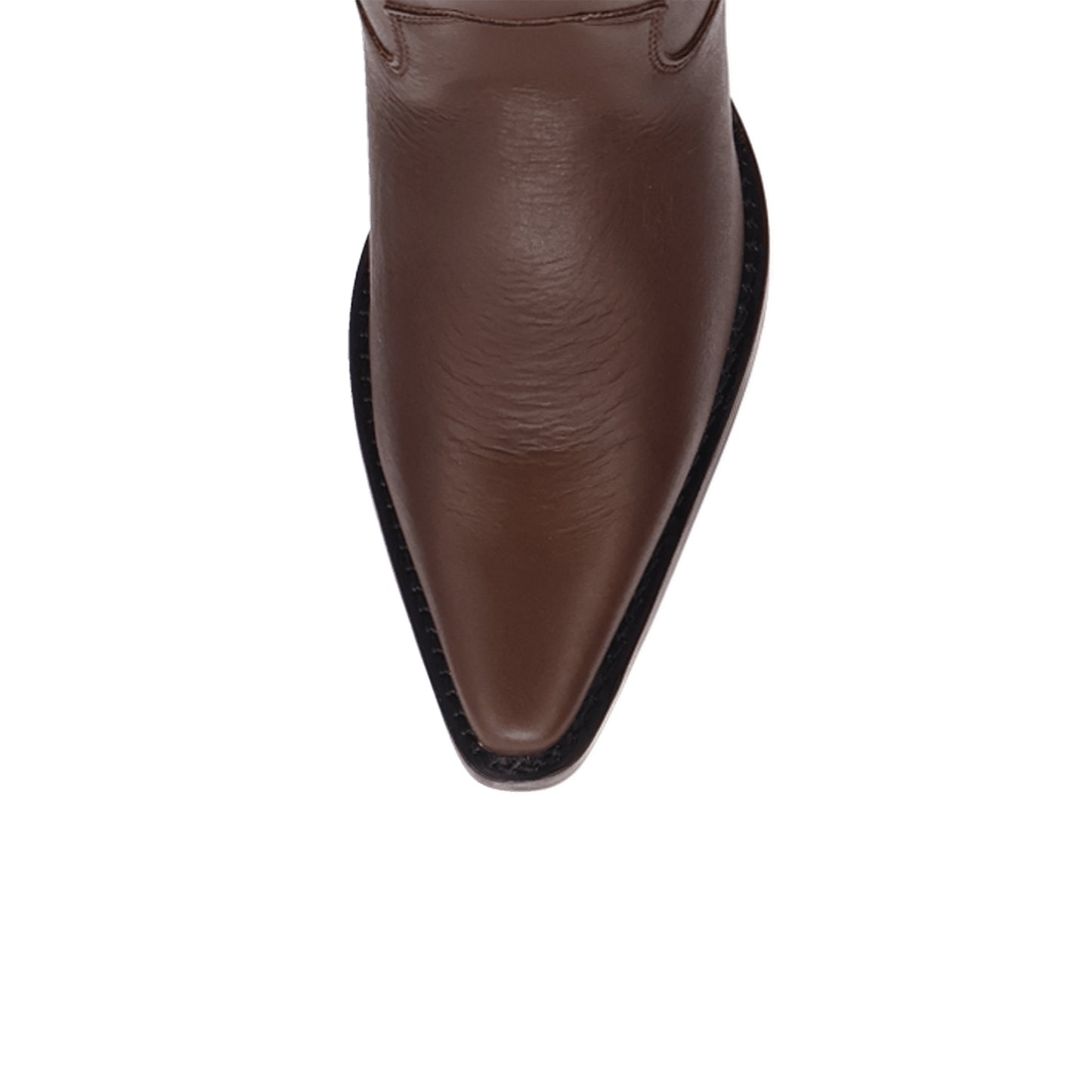 Contrast Brown And Ivory Pointed-Toe Flame Appliques Wide Calf Knee High Cowgirl Boots