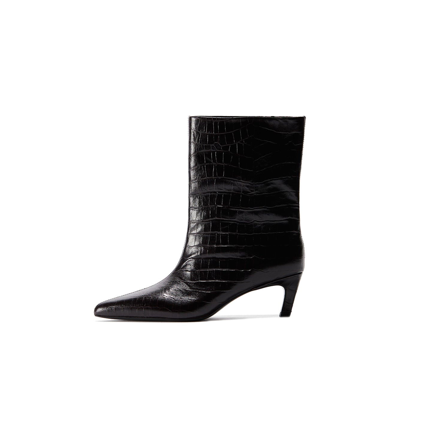 Dark Brown Stone Print Pointed-Toe Ankle Simple Stiletto Boots
