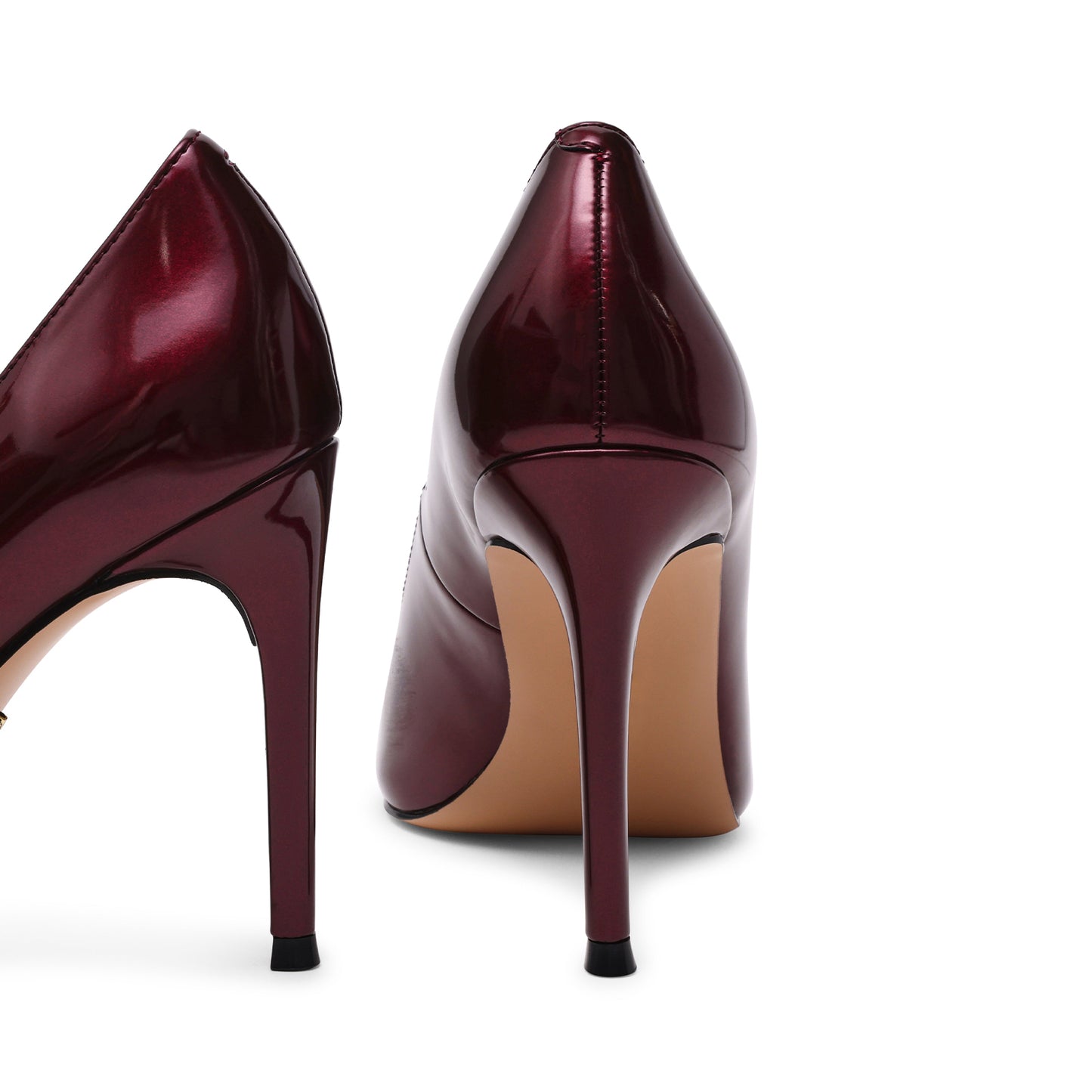 Patent Cherry Red Classic Pointed-Toe Slip-On High Heels Pumps