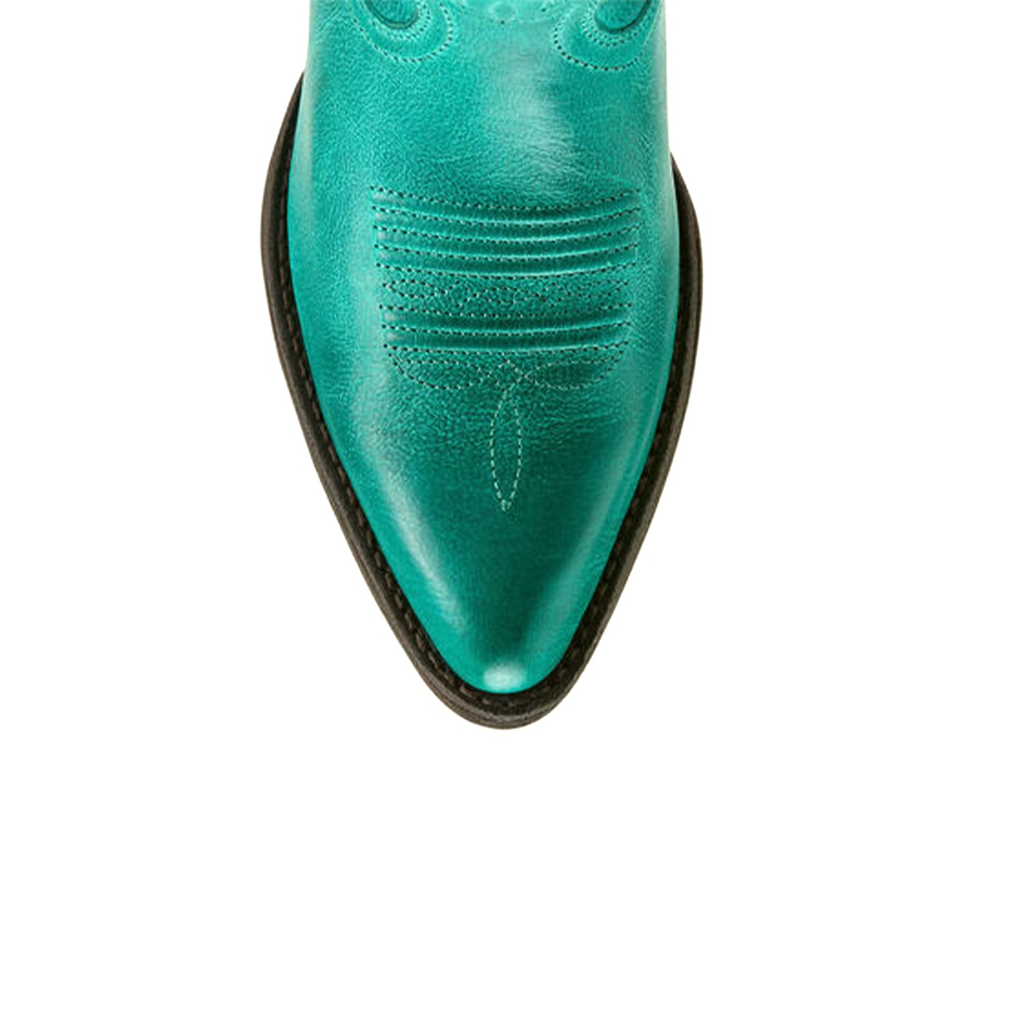 Turquoise Almond-Toe Stitch Ankle Cowgirl Boots