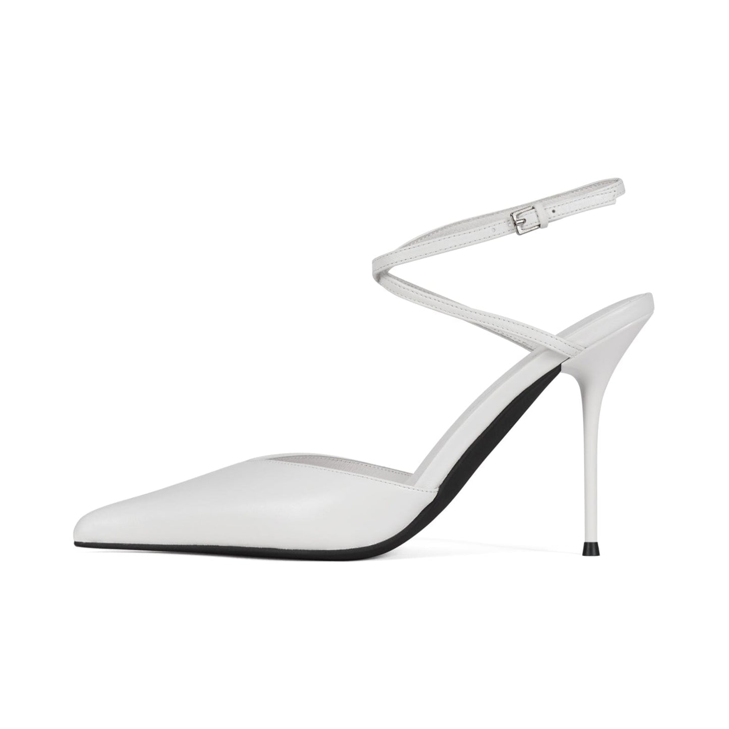 Ivory Pointed-Toe Slingback Simple Pumps High Heels