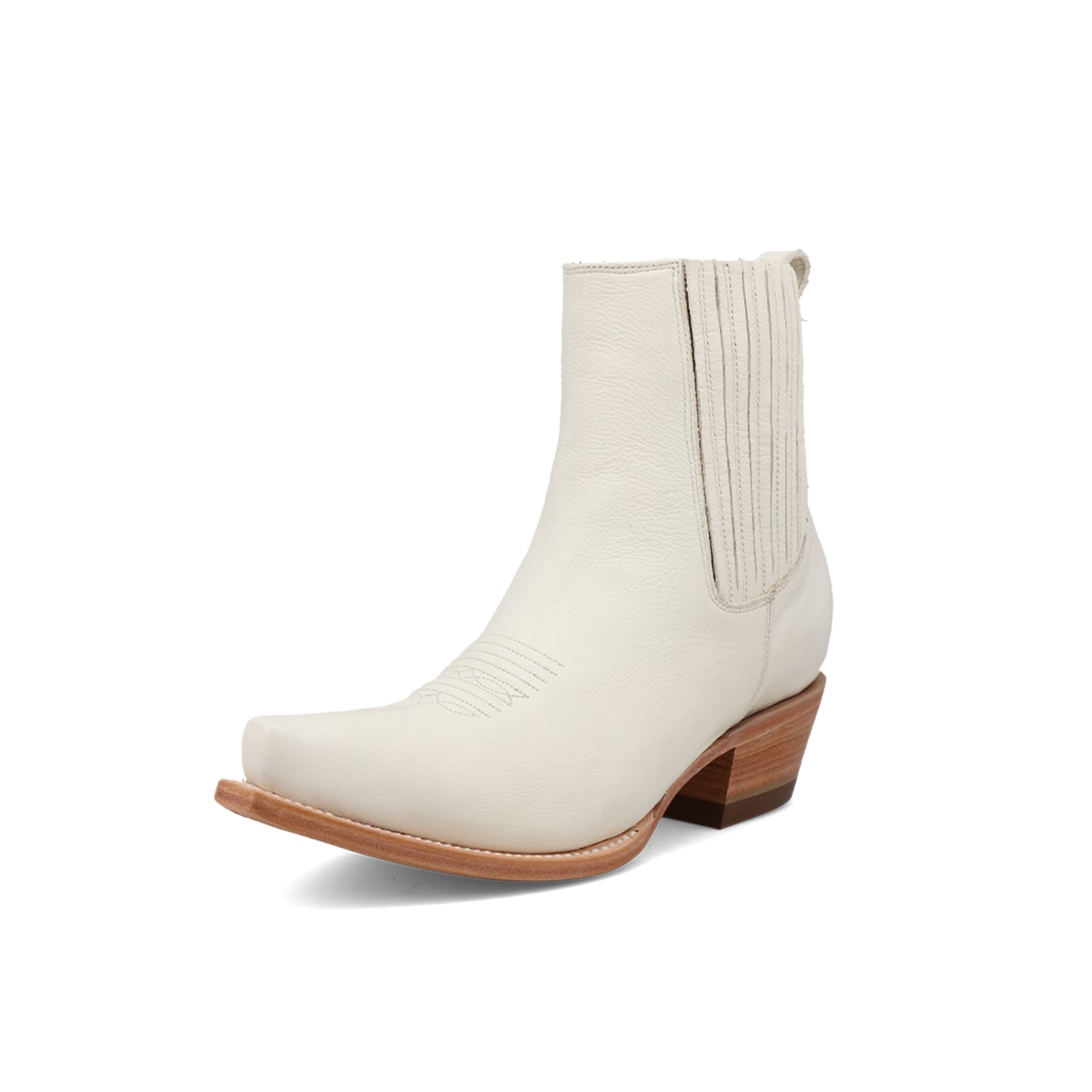 White Snip-Toe Classic Simple Ankle Cowgirl Boots