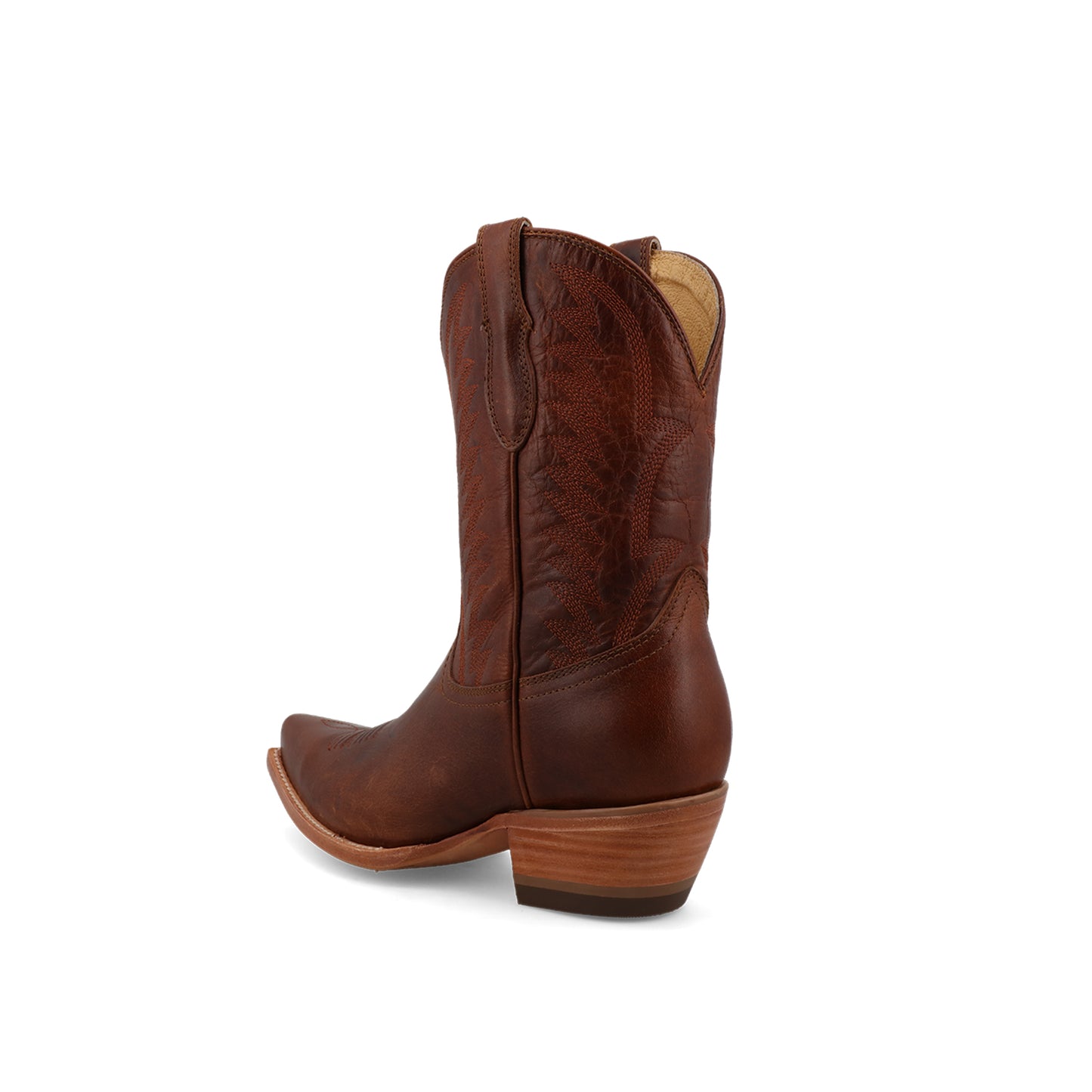 Chestnut Snip-Toe Classic Simple Ankle Cowgirl Boots
