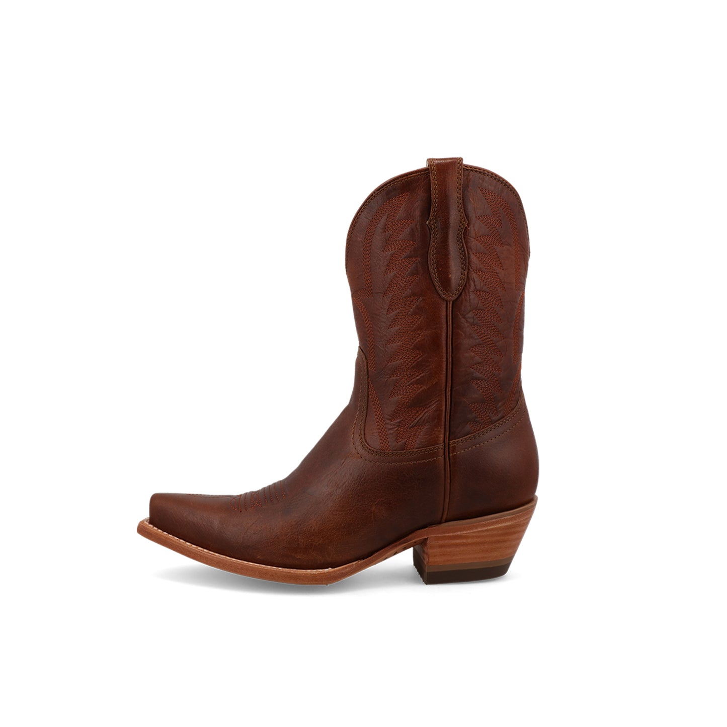 Chestnut Snip-Toe Classic Simple Ankle Cowgirl Boots