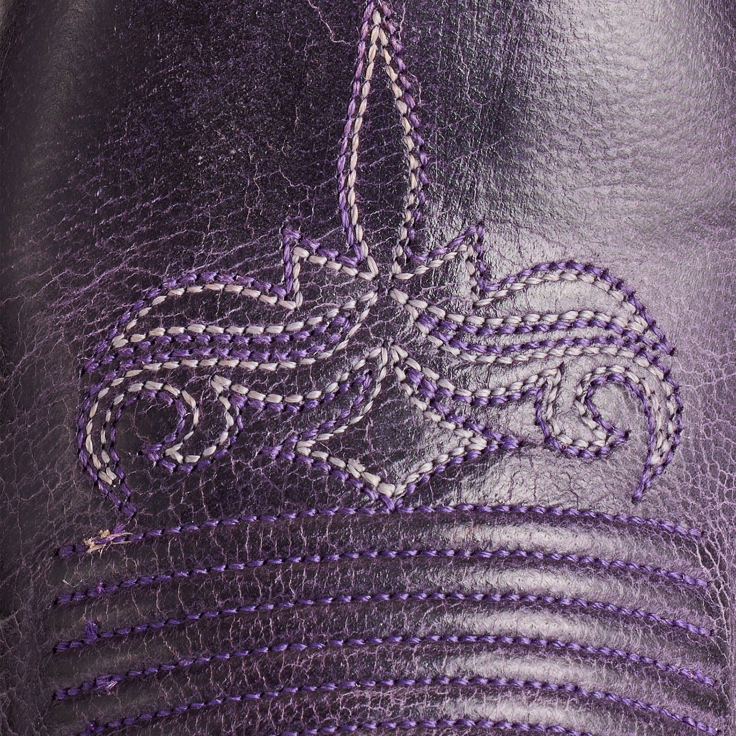 Purple Square-Toe Delicate Embroidery Classic Mid Calf Cowgirl Boots