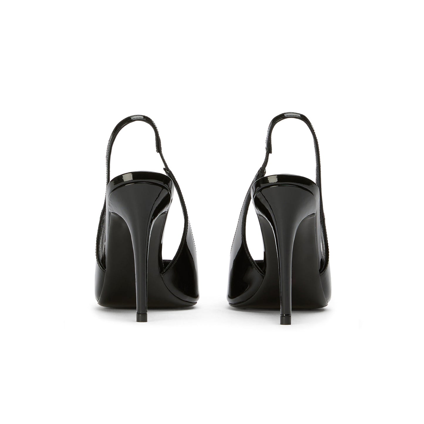 Patent Black Pointed-Toe Classic Slip-On Slingback High Heels
