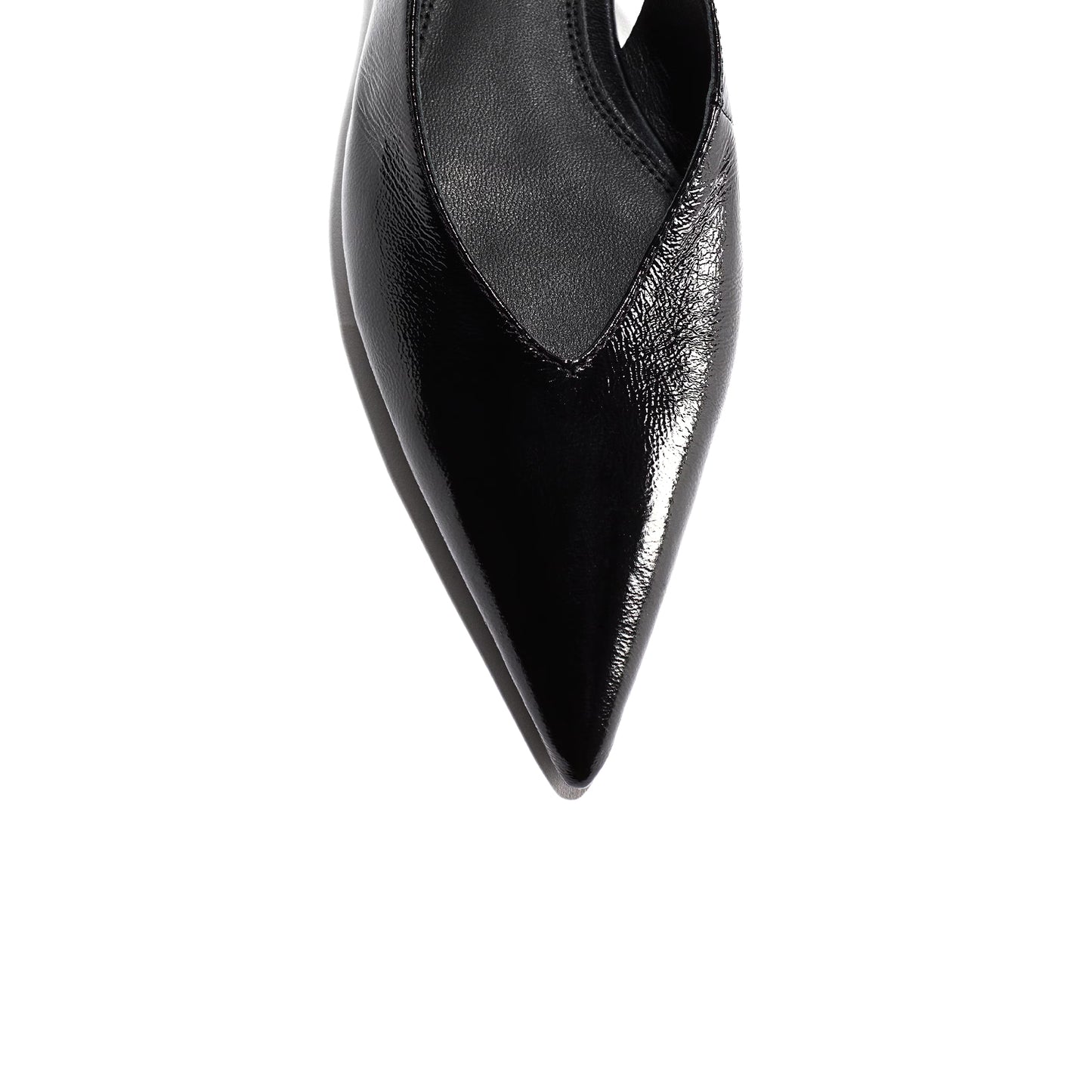 Black Simple Pointed-Toe Back Strap Chic Flats