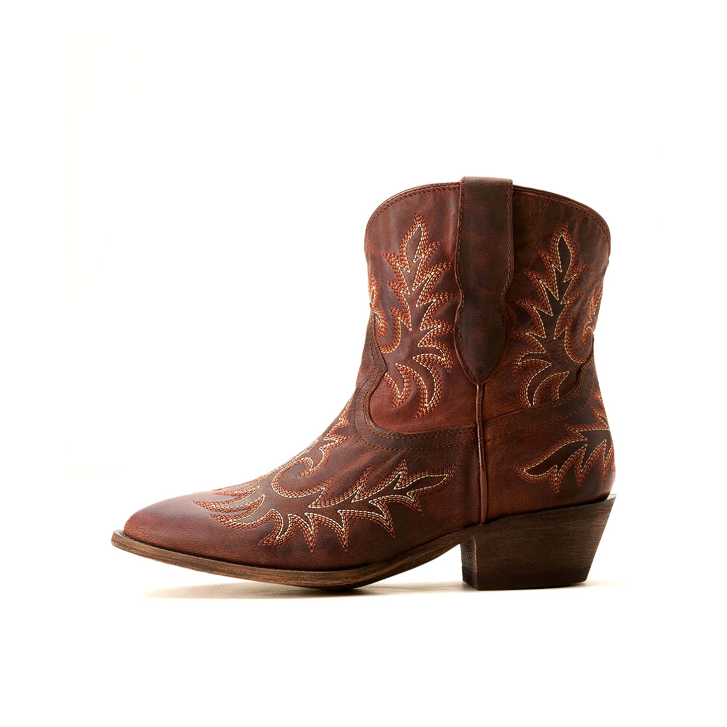 Sienna Round-Toe Stitching Ankle Cowgirl Boots