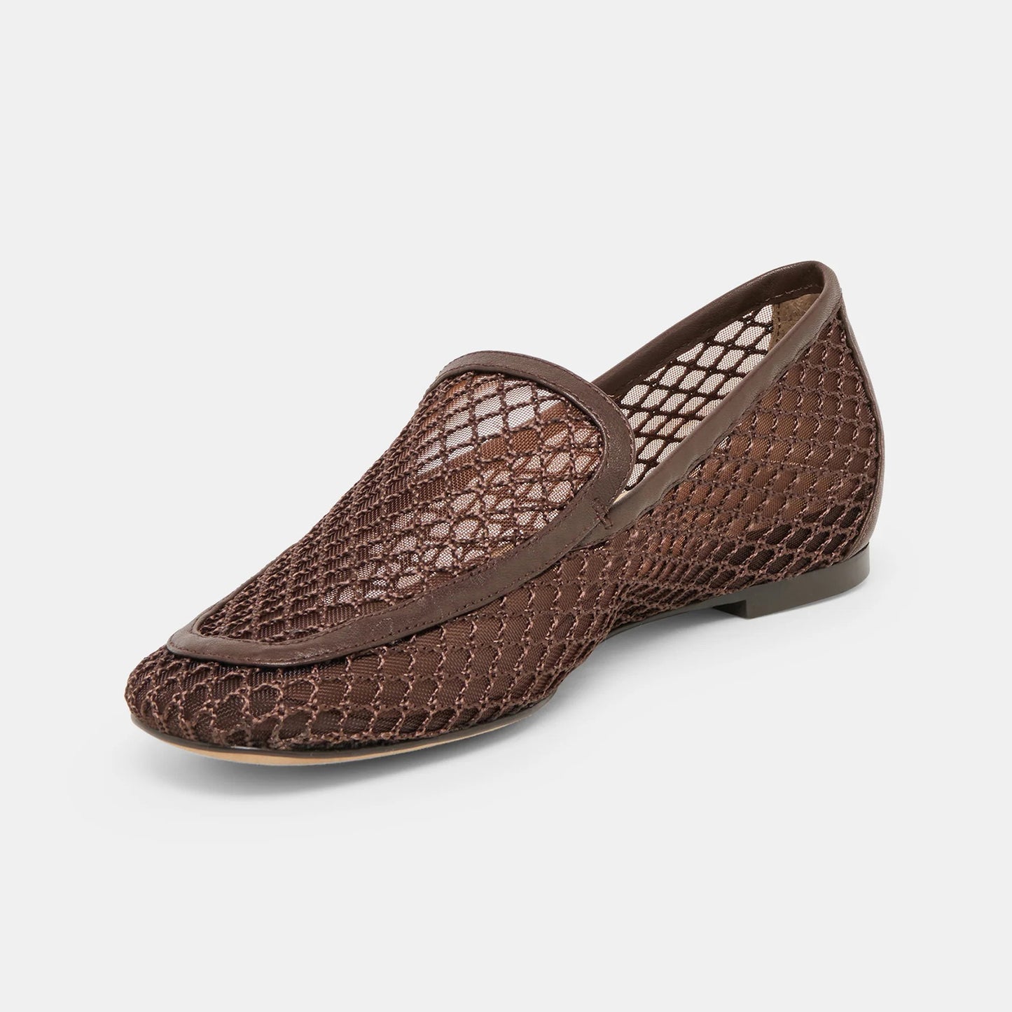 Chocolate Mesh Square-Toe Simple Classic Slip-On Ballet Flats