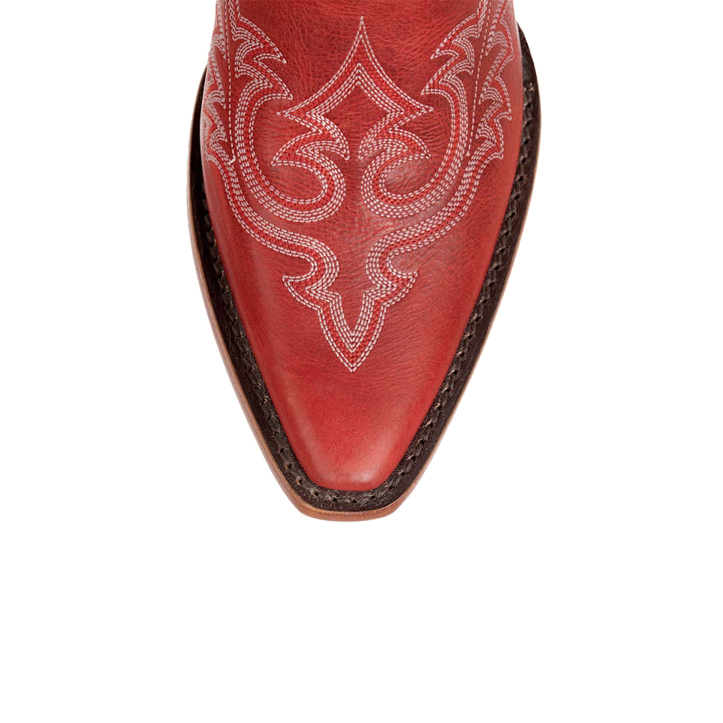 Dark Red Snip-Toe Chic Embroidery Half-Zip Knee High Cowgirl Boots