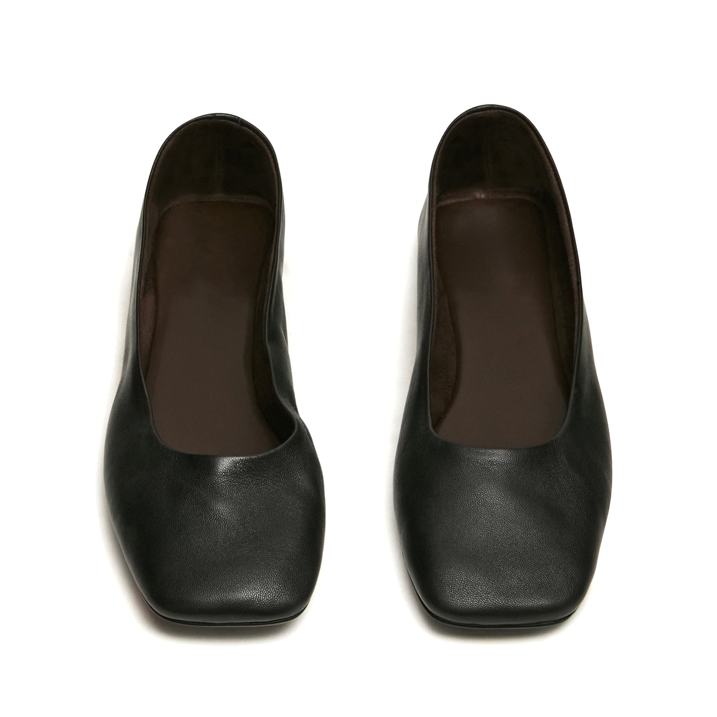 Black Square-Toe Slip-On Stylish Flats