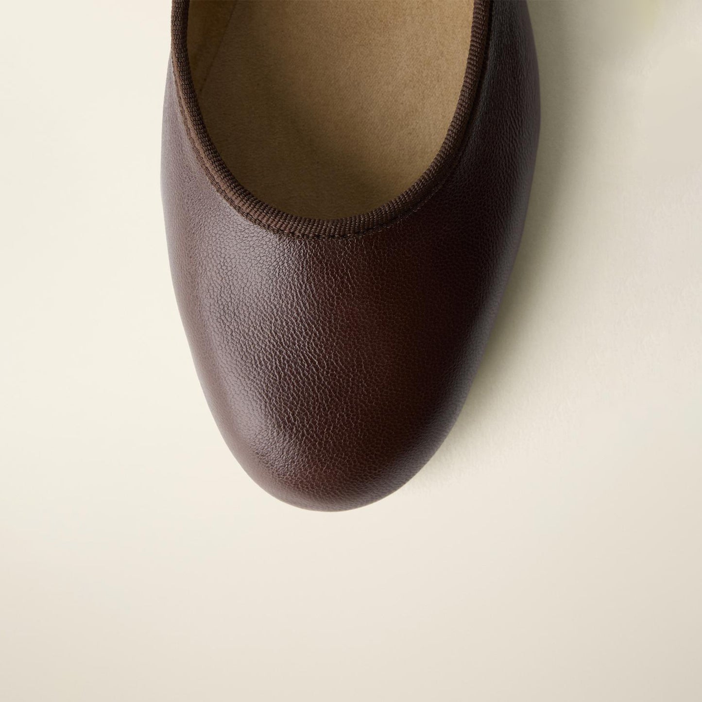Brown Round-Toe Simple Buckle Middle Strap Chic Ballet Flats