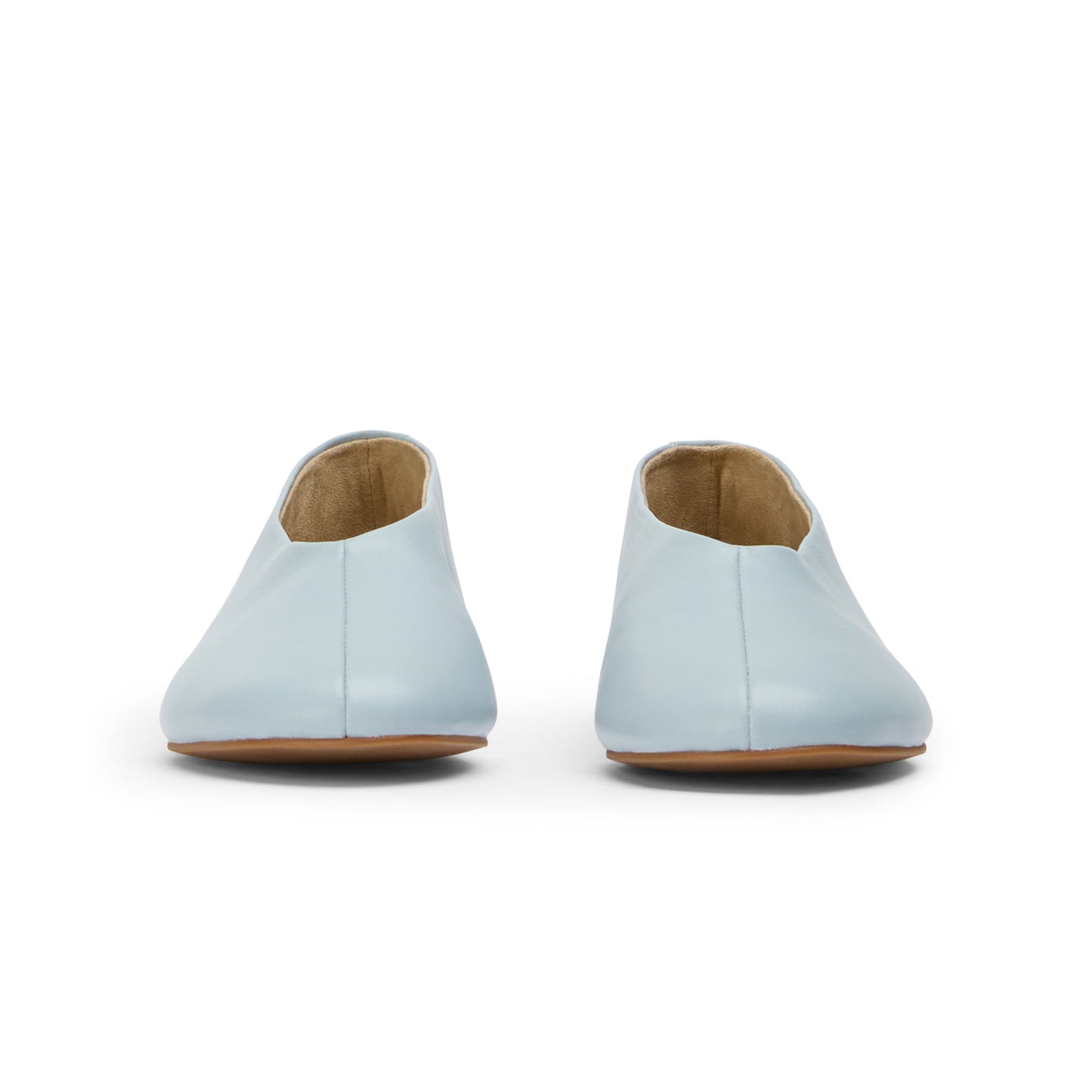 Sky Blue Round-Toe Sleek Slip-On Ballet Flats