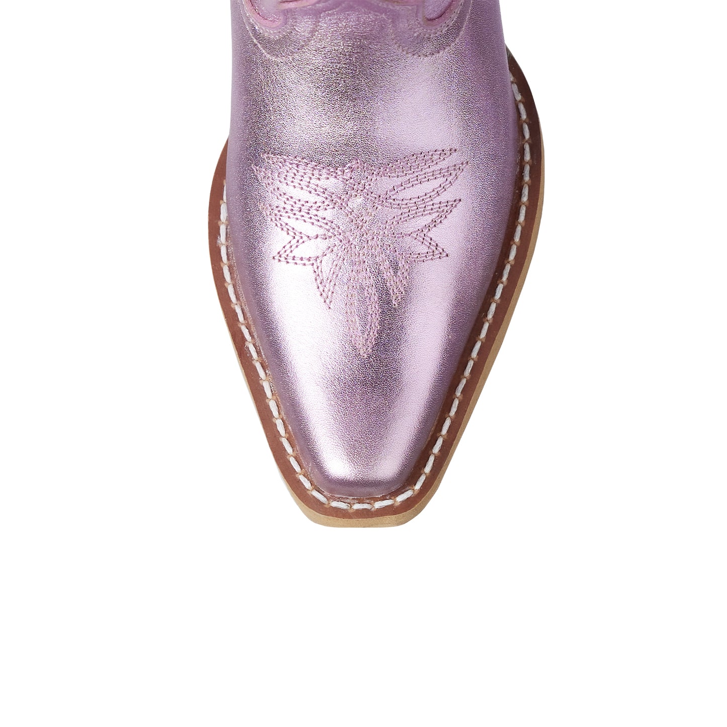 Metallic Lavender Snip-Toe Western Embroidery Ankle Classic Cowgirl Boots