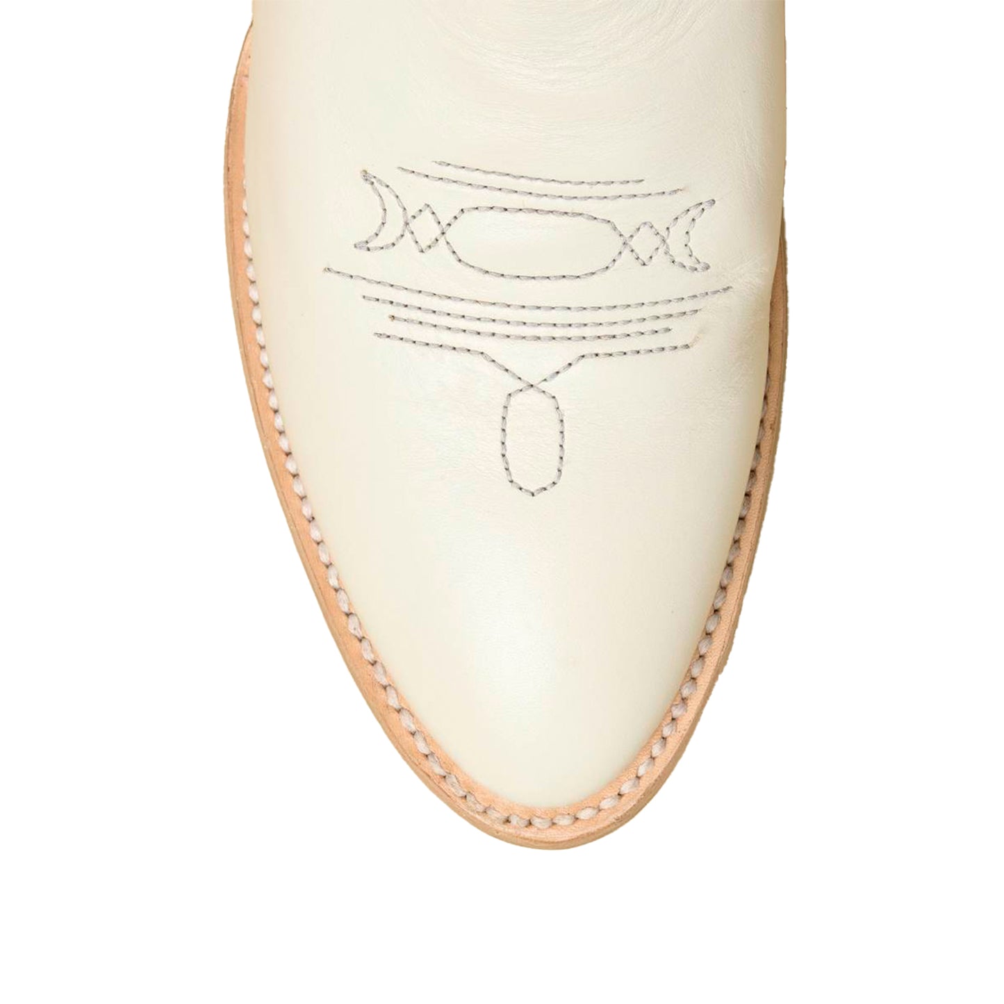 Ivory Round-Toe Classic Embroidery Wide Calf Knee High Tall Cowgirl Boots