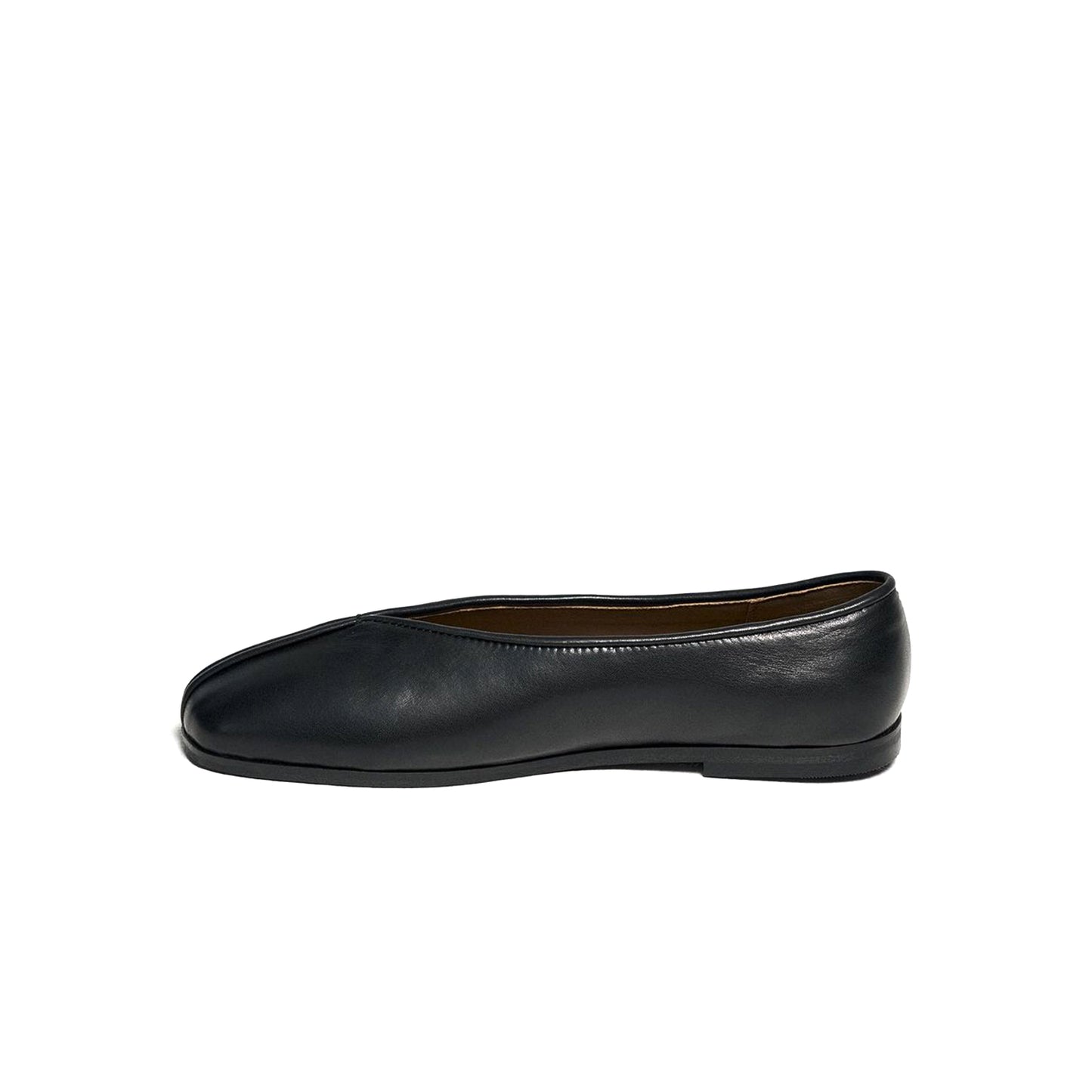 Black Square-Toe Ballet Classic Flats