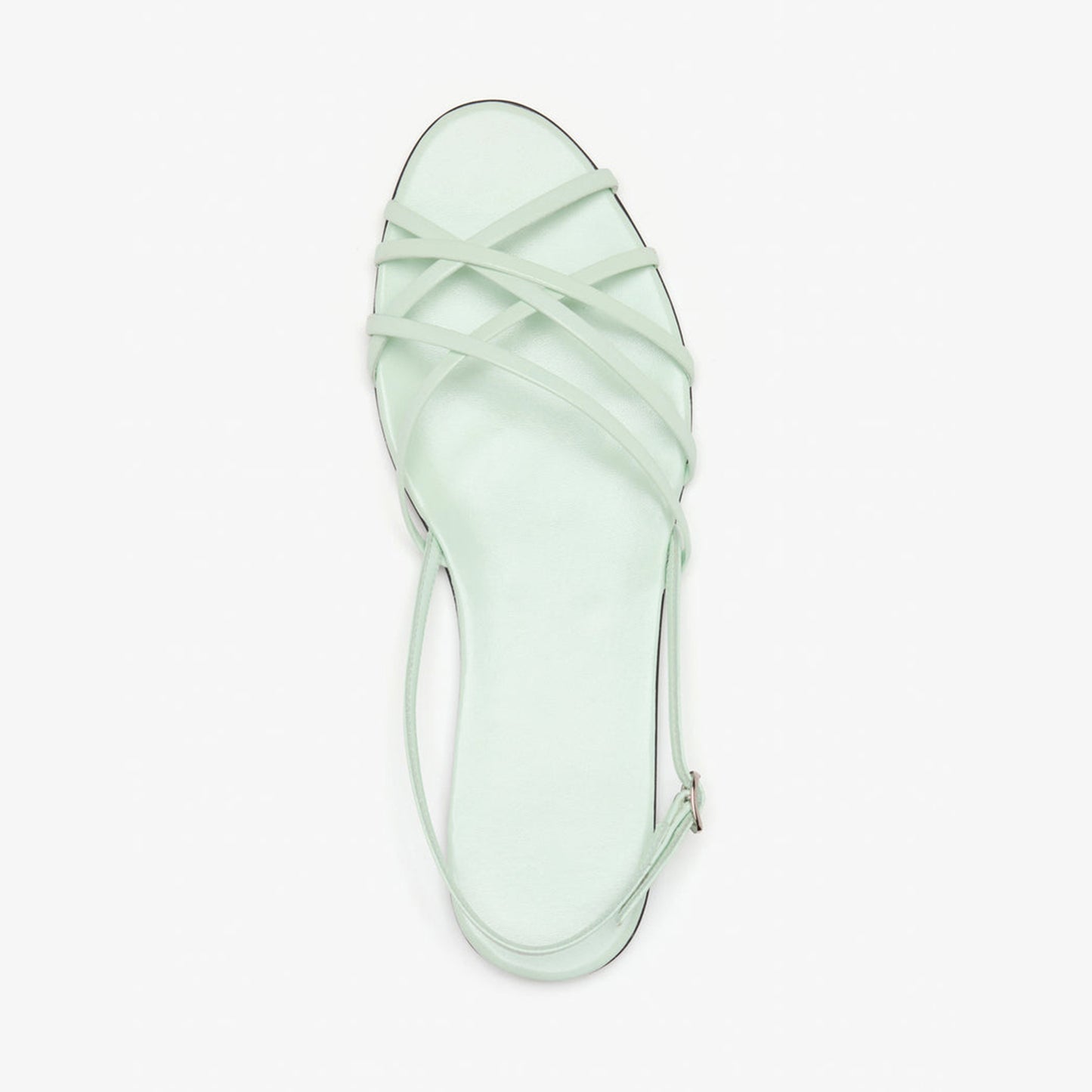 Mint Green Round-Toe Strappy And Slingback Sandals Flats