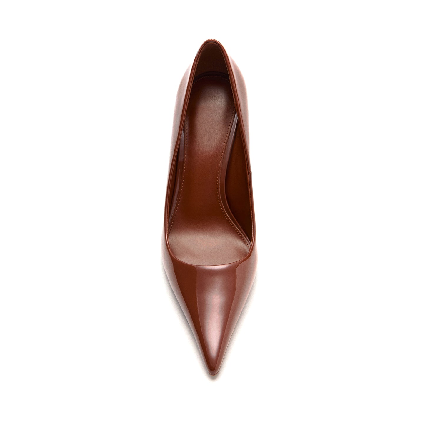 Patent Cognac Pointed-Toe Classic Slip-On Stiletto High Heels