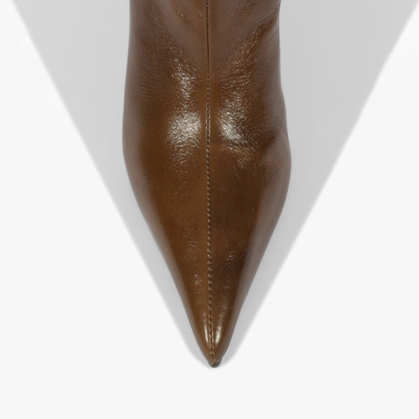 Brown Pointed-Toe Short-Zip Slouch Over-The-Knee Stiletto Boots