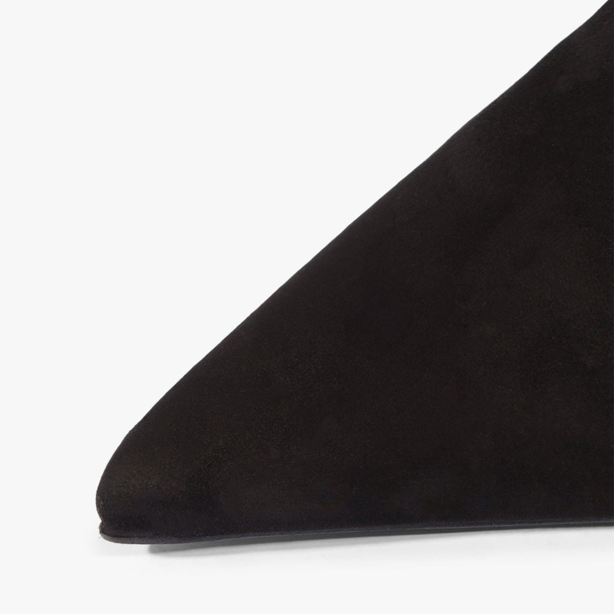 Chic Pointed-Toe Simple Full-Zip Sleek Knee High Stiletto Boots - Black Faux Suede
