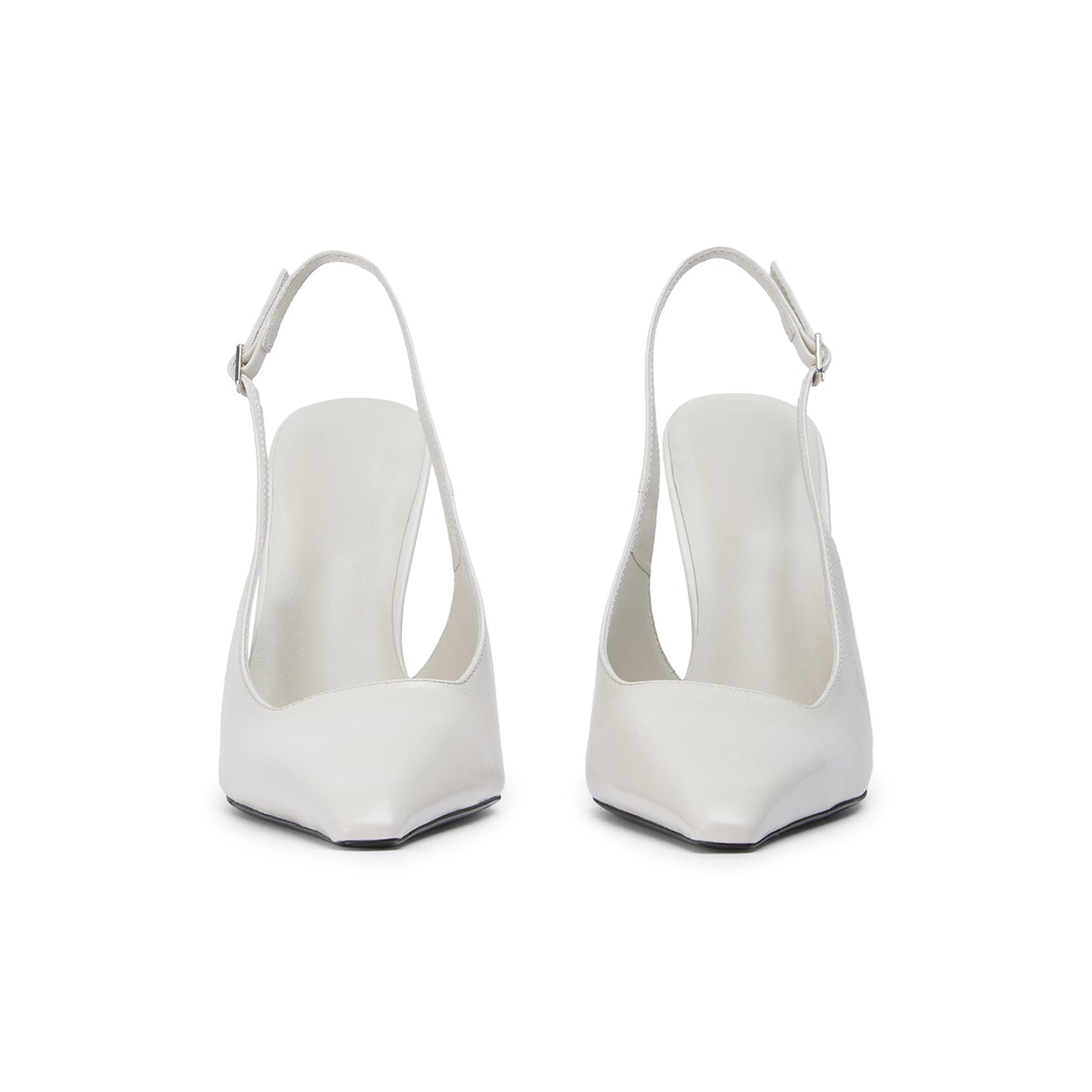 Ivory Pointed-Toe Slingback Pumps High Heels