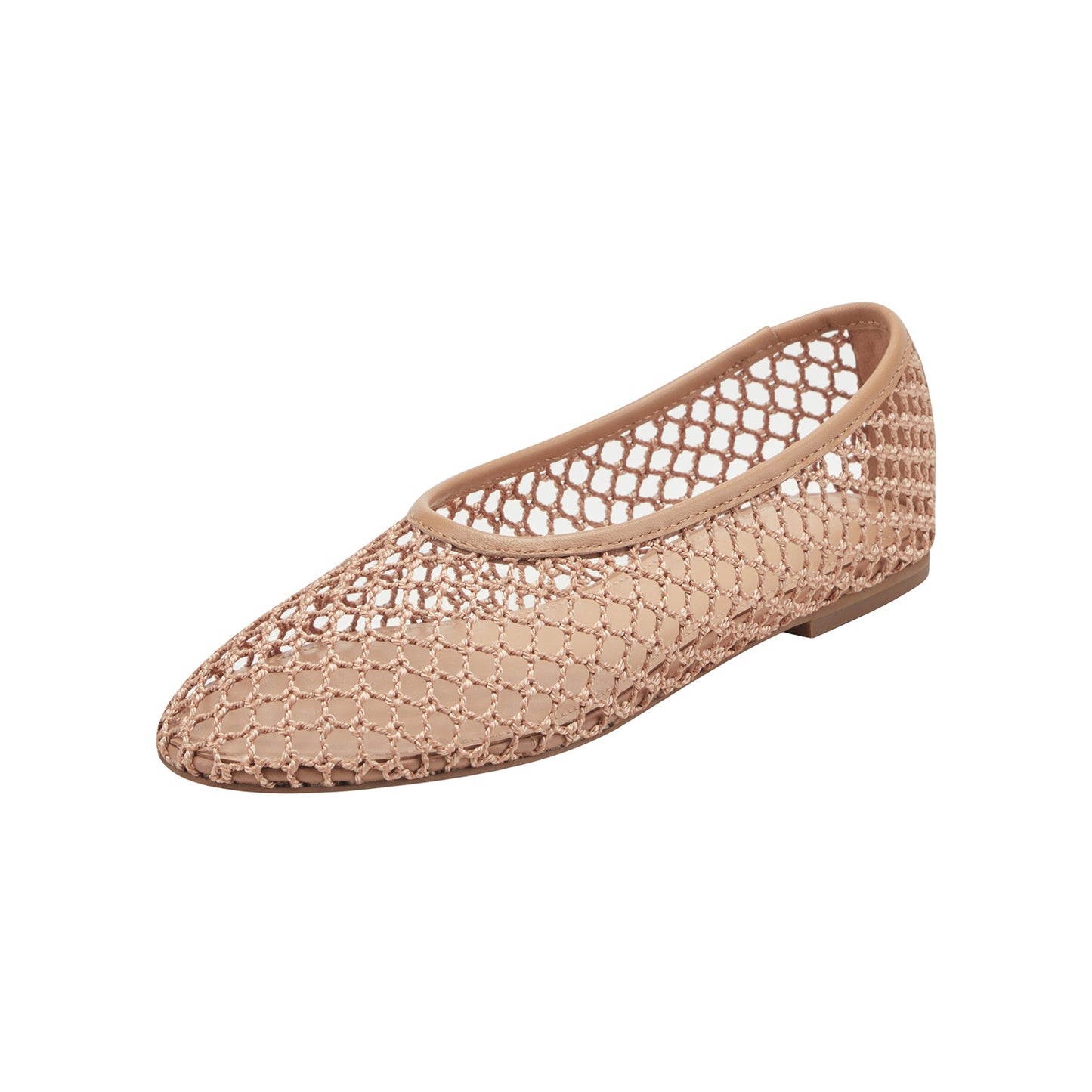 Nude Mesh Round-Toe Classic Slip-On Stylish Ballet Flats