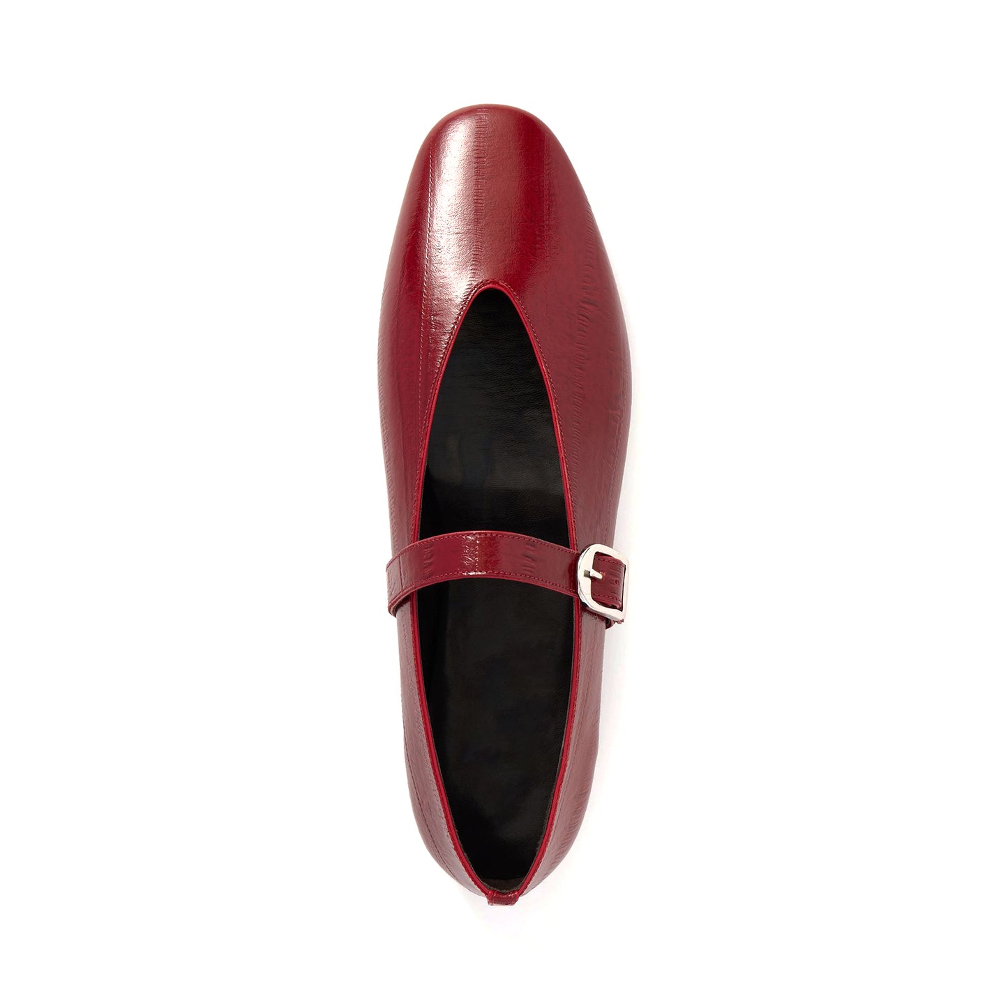 Red Eel Print Square-Toe Chic Mary Jane Classic Ballet Flats