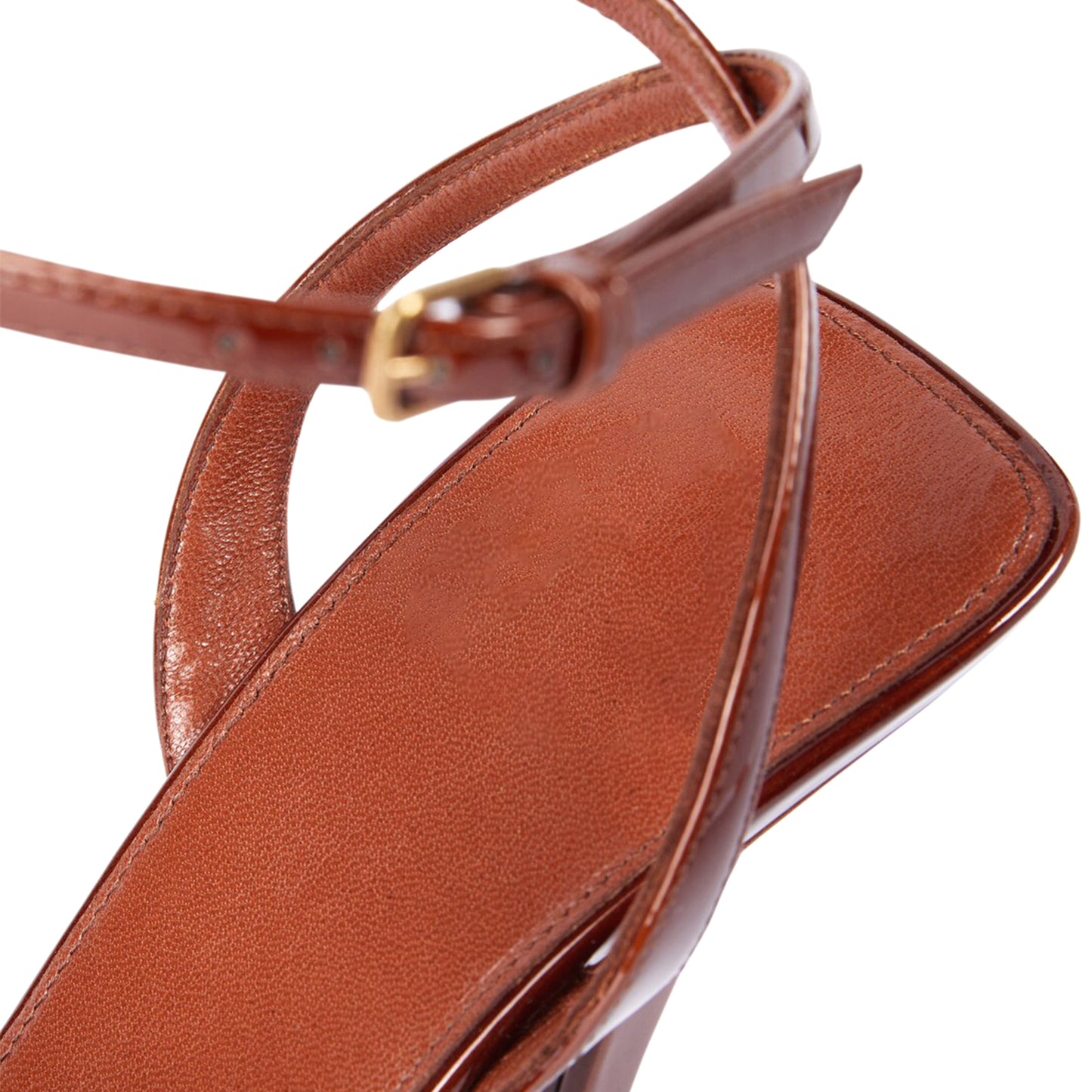 Patent Red Square-Toe Ankle Strap High Heels