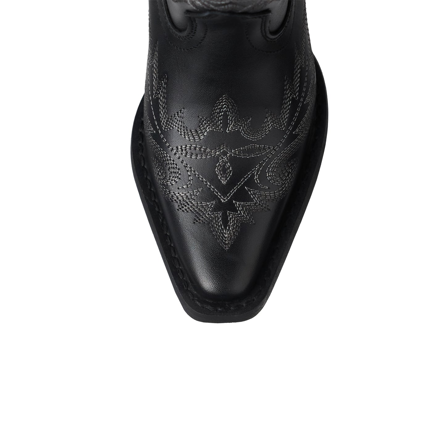 Black Snip-Toe Western Embroidery Ankle Classic Cowgirl Boots