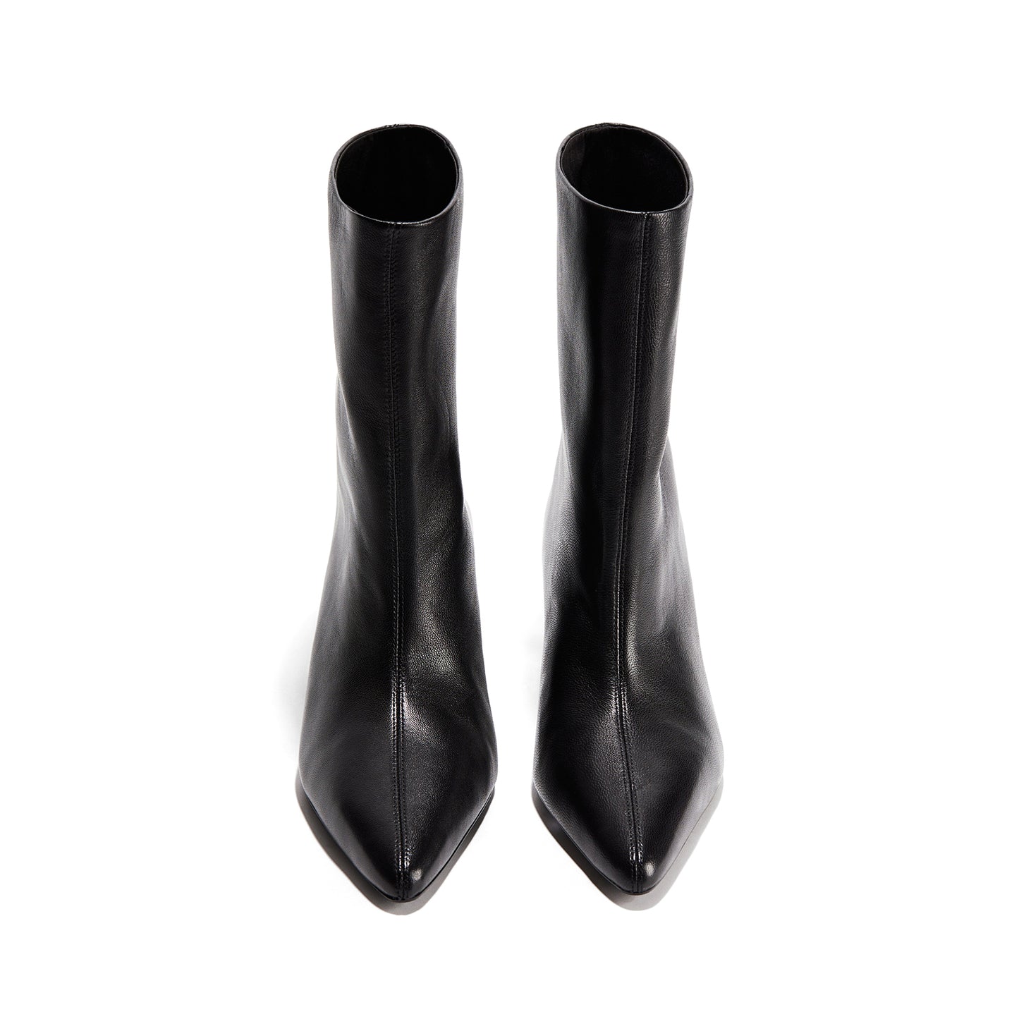 Black Pointed-Toe Ankle Simple Stiletto Boots