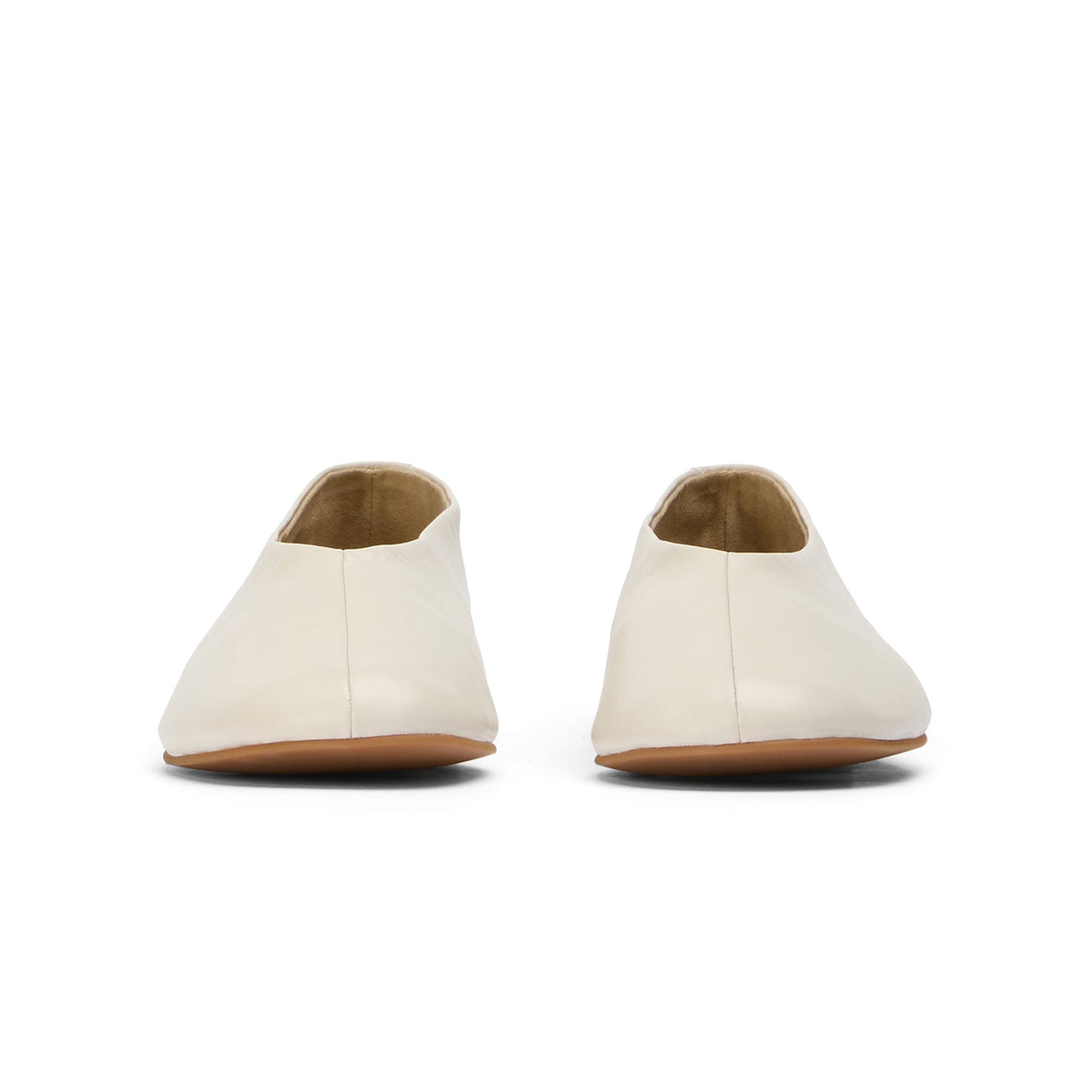 Ivory Round-Toe Sleek Slip-On Ballet Flats