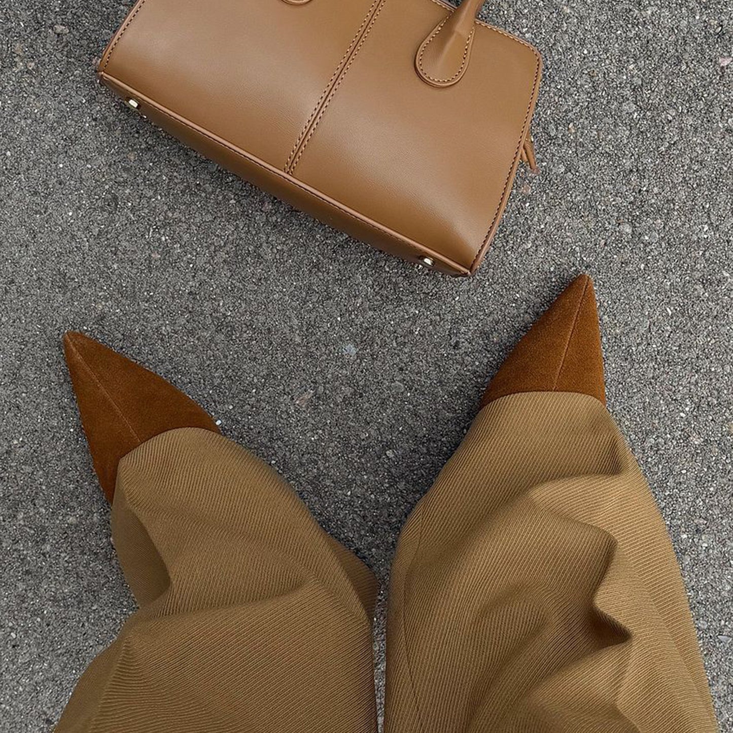 Brown Faux Suede Pointed-Toe Full-Zip Ankle Stiletto Boots