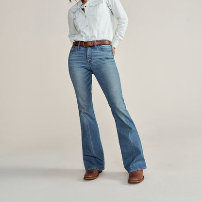 Brandy Square-Toe Western Embroidery Mid Calf Cowgirl Boots