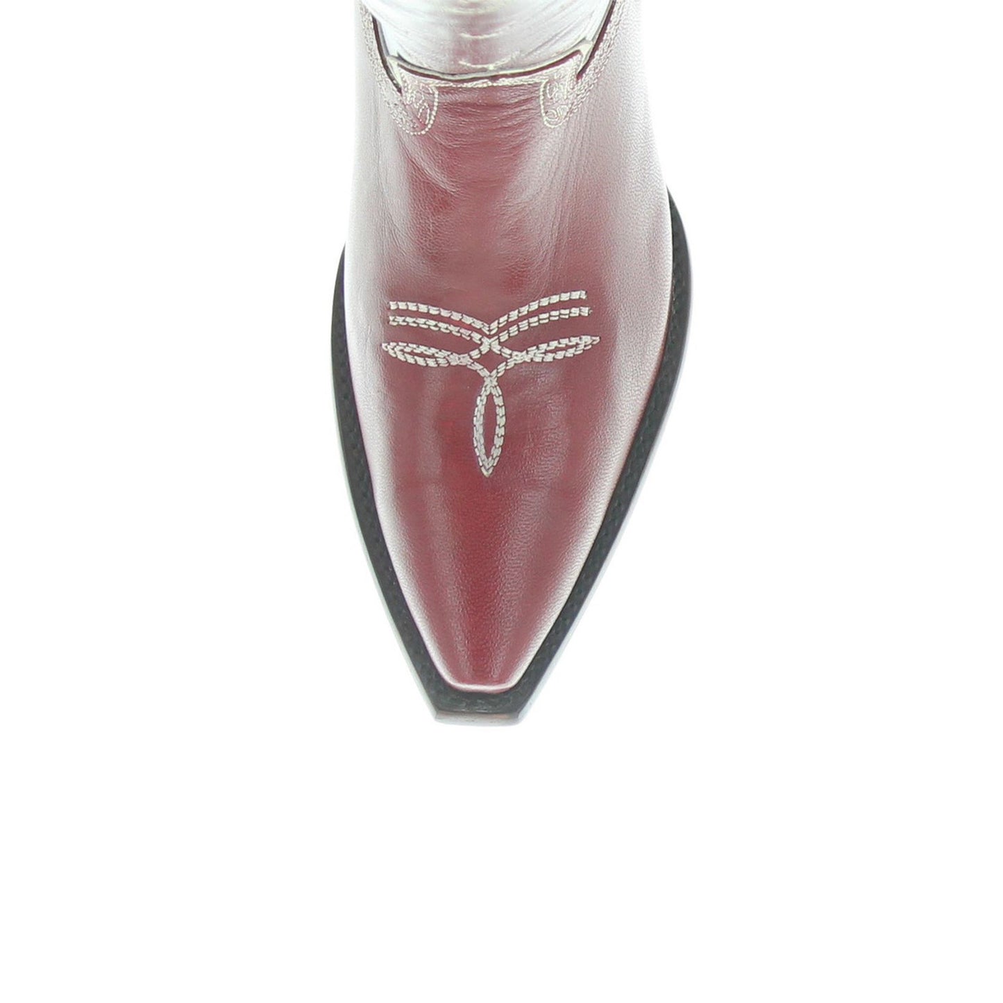 Red Snip-Toe Paisley Embroidery Half-Zip Knee High Cowgirl Boots