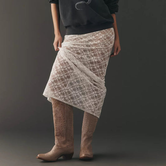 Dusty Pink Snip-Toe Chic Embroidery Wide Calf Knee High Cowgirl Boots
