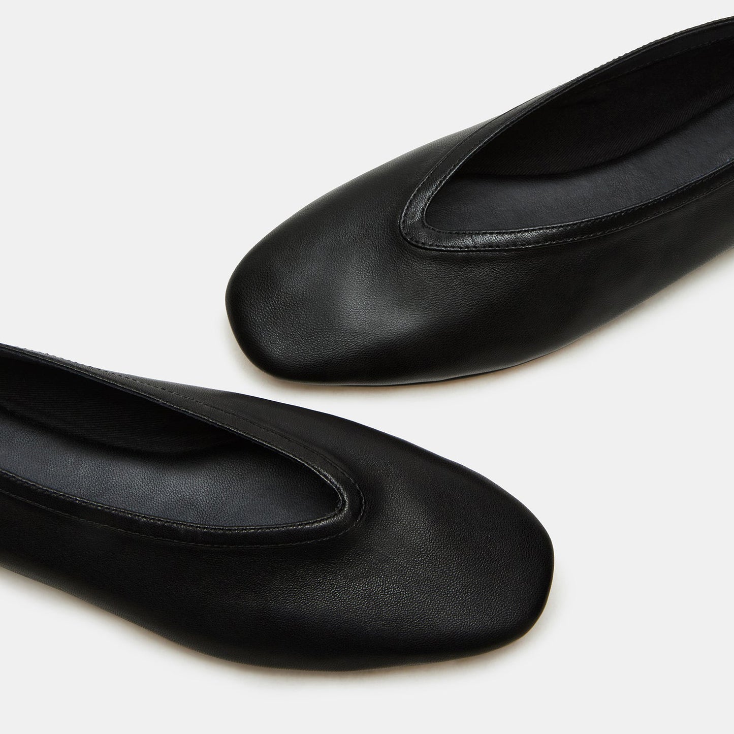 Black Elegant Square-Toe Rhinestone Slip-On Flats